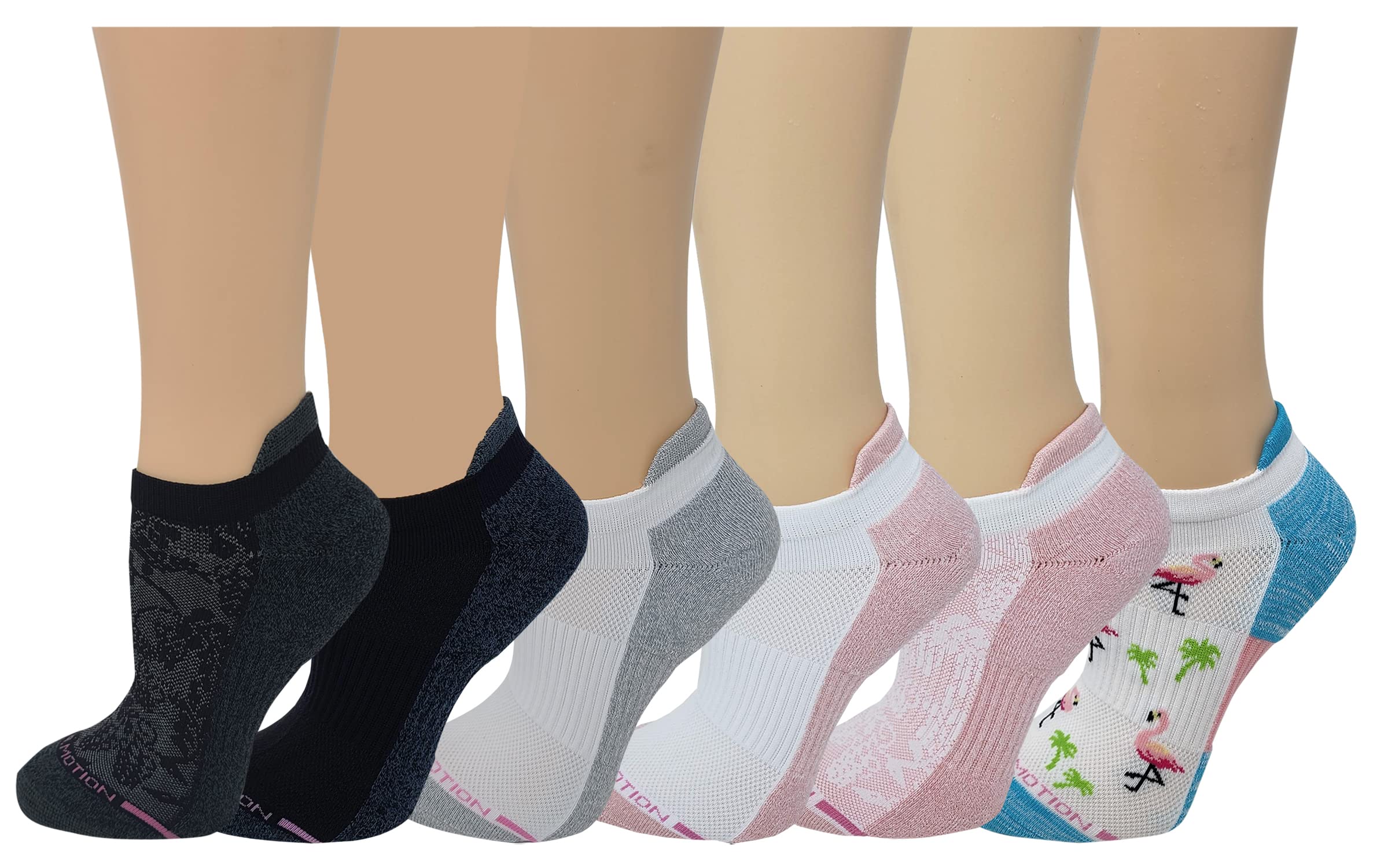 Motion Dr Women's Men 6pk Compression Low Cut Anklet Socks