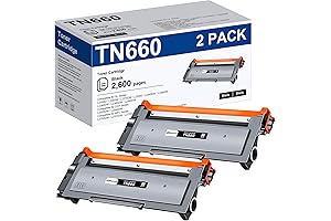 Brother TN660 Toner Cartridge - High Yield Replacement for Brother TN-660 (2-Pack)