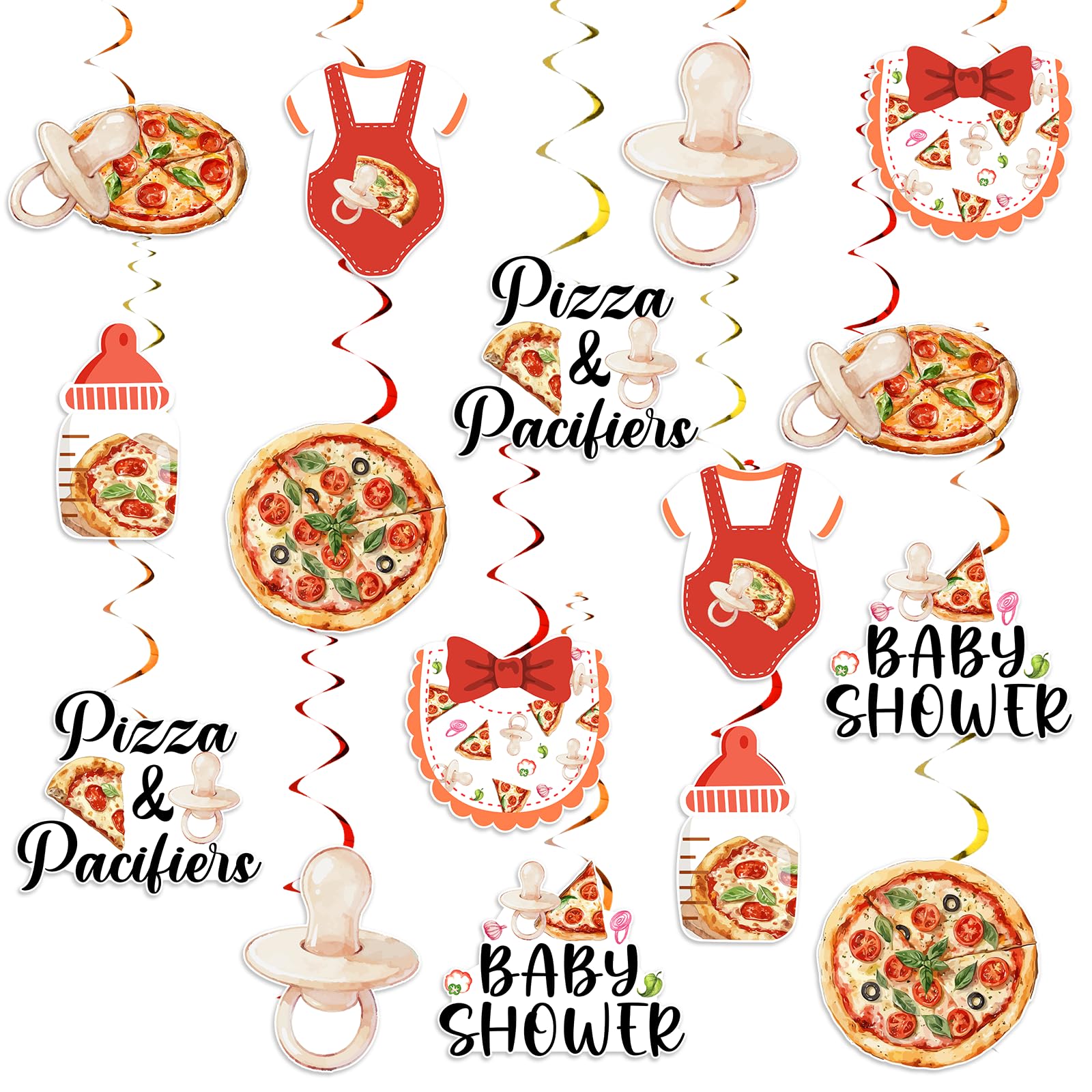 Tourbillons à suspendre pizza pour habiller un plafond vide de fête