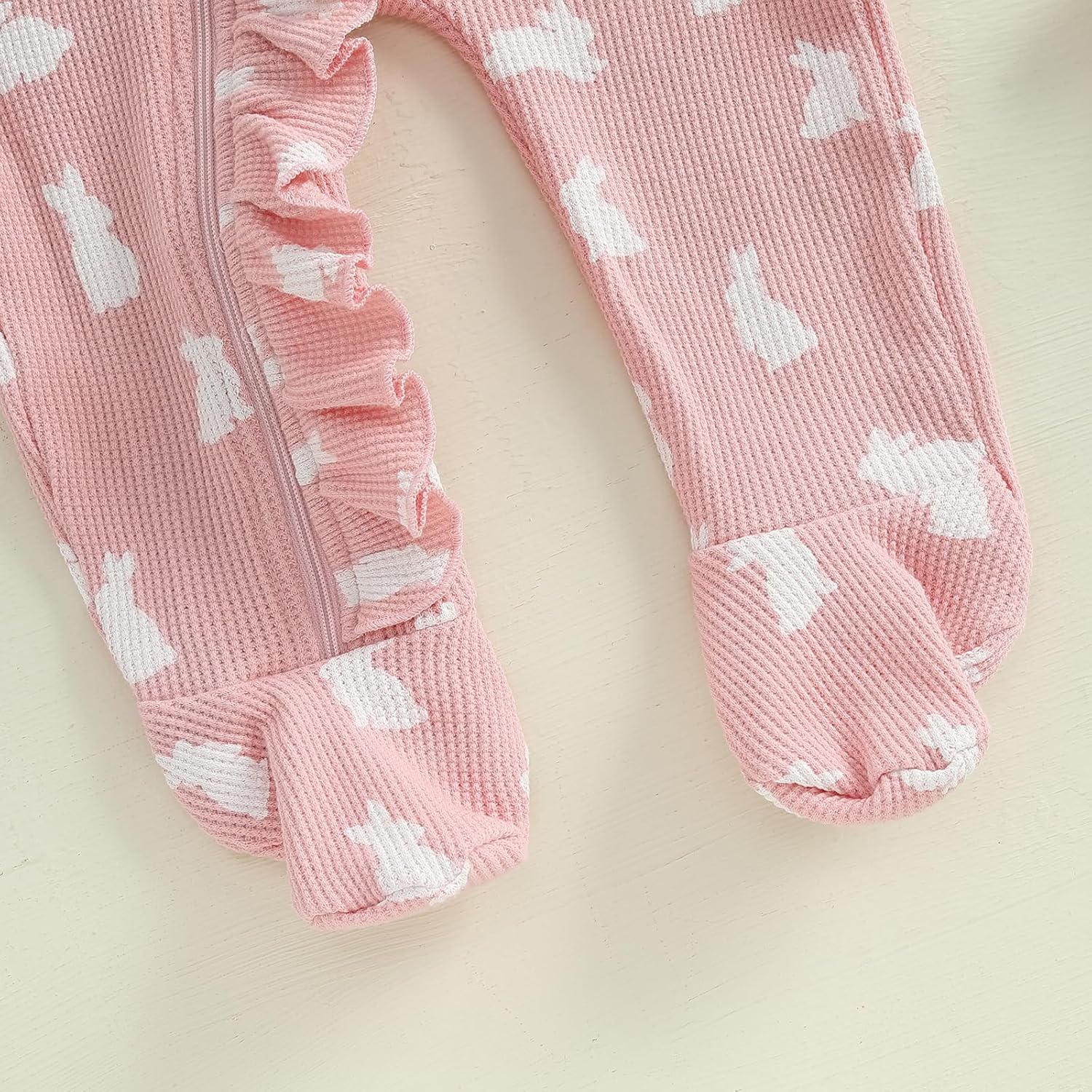 Valentines Baby Girl Outfit Bowknot Heart Footie Romper Long Sleeve Onesie Newborn Christmas Easter Clothes - Image 6