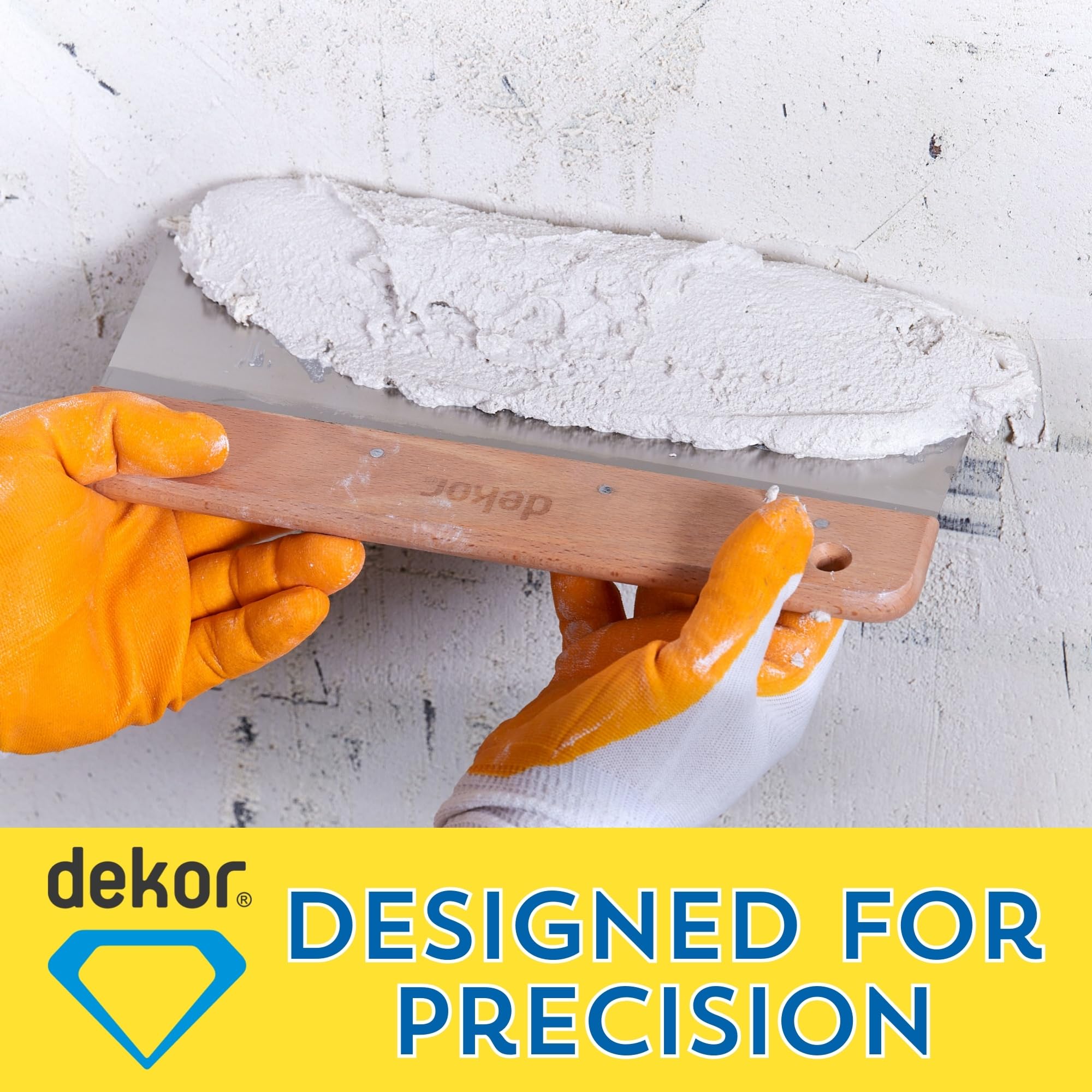 DEKOR Taping Knife 12" Stainless Steel Flexible Scraper Wood Handle Drywall — Amazon image 7