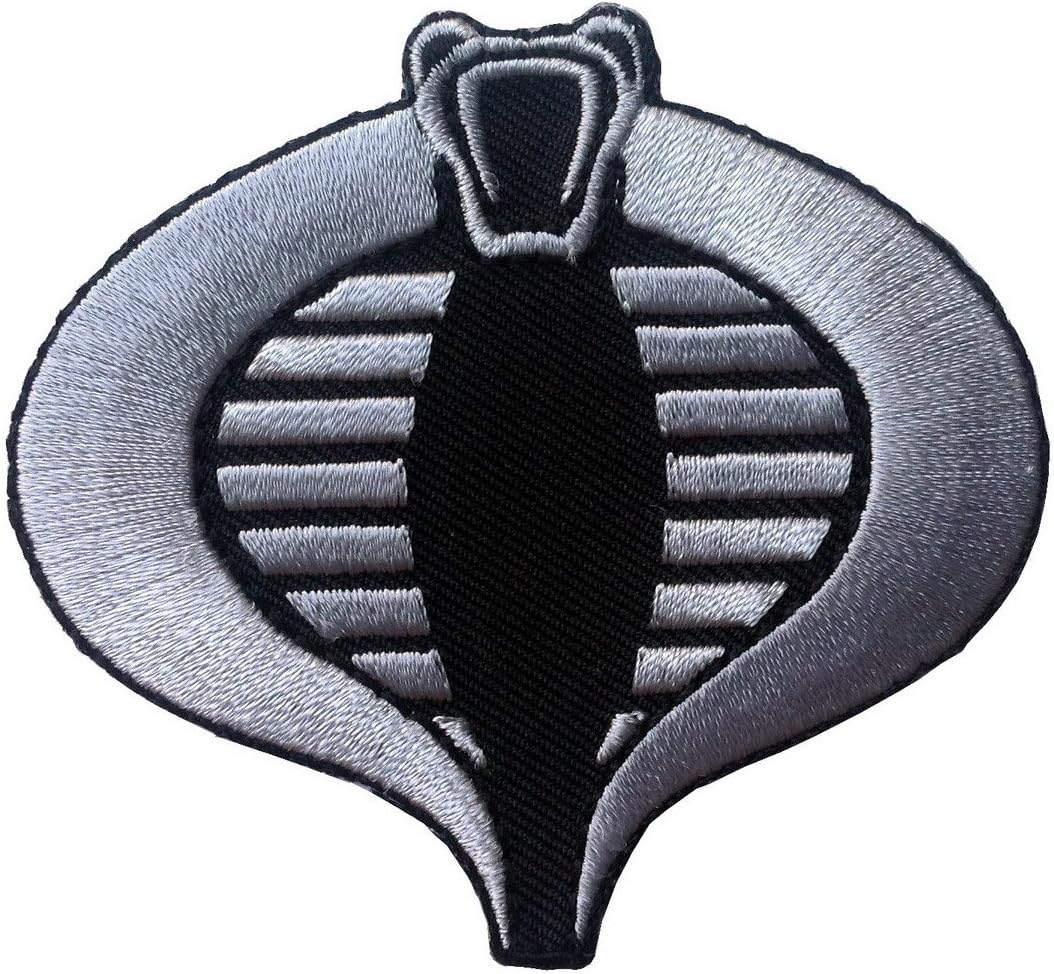 G.I. JOE Cobra Silver & Black Logo Embroidered Patch Subdued Tactical Morale Patch