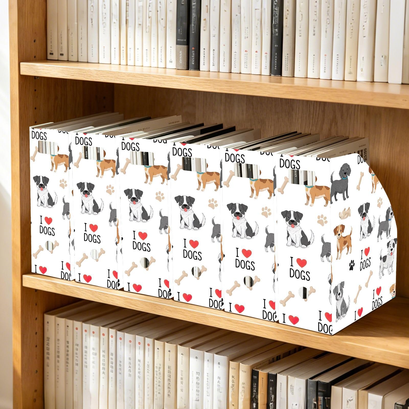 Aktenordner für den Schreibtisch, niedlicher Hund, Weiß