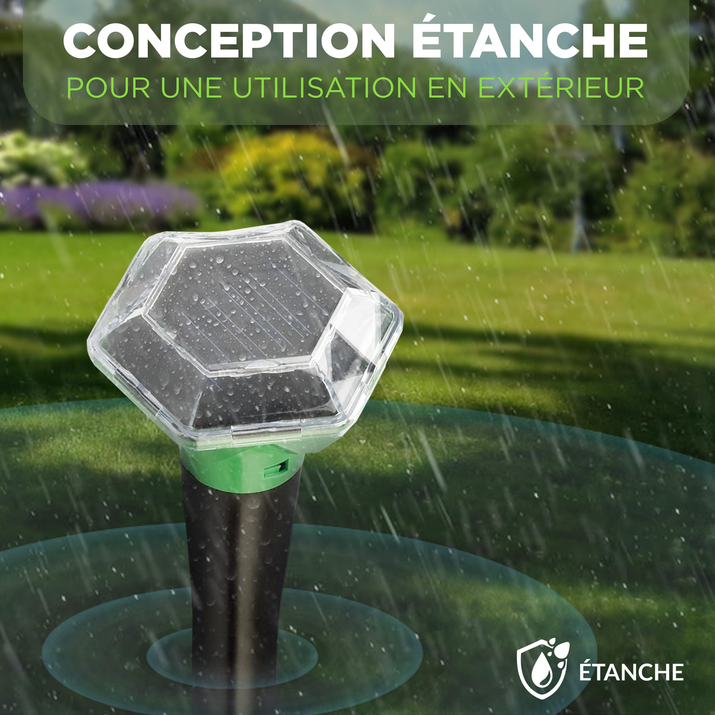 ISOTRONIC Répulsif Solaire Taupes, campagnols et Serpents – avec Piquet de Sol pour Le Jardin – Protection Efficace sans Poison – Portée 1 250 m² – Lot de 3 unités pour Grands terrains et Jardins