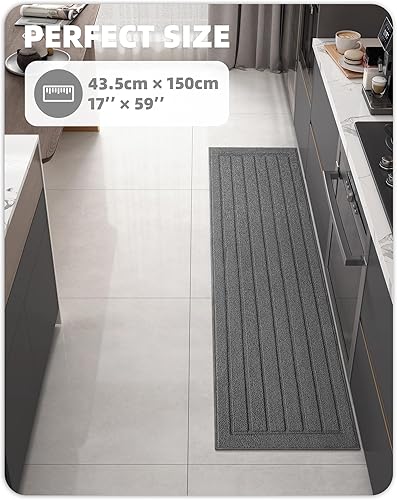 Miniatura 7 de Color G - Alfombra de camino de cocina antideslizante, lavable, tapetes de cocina para el piso frente al fregadero, absorbente, tapete de cocina