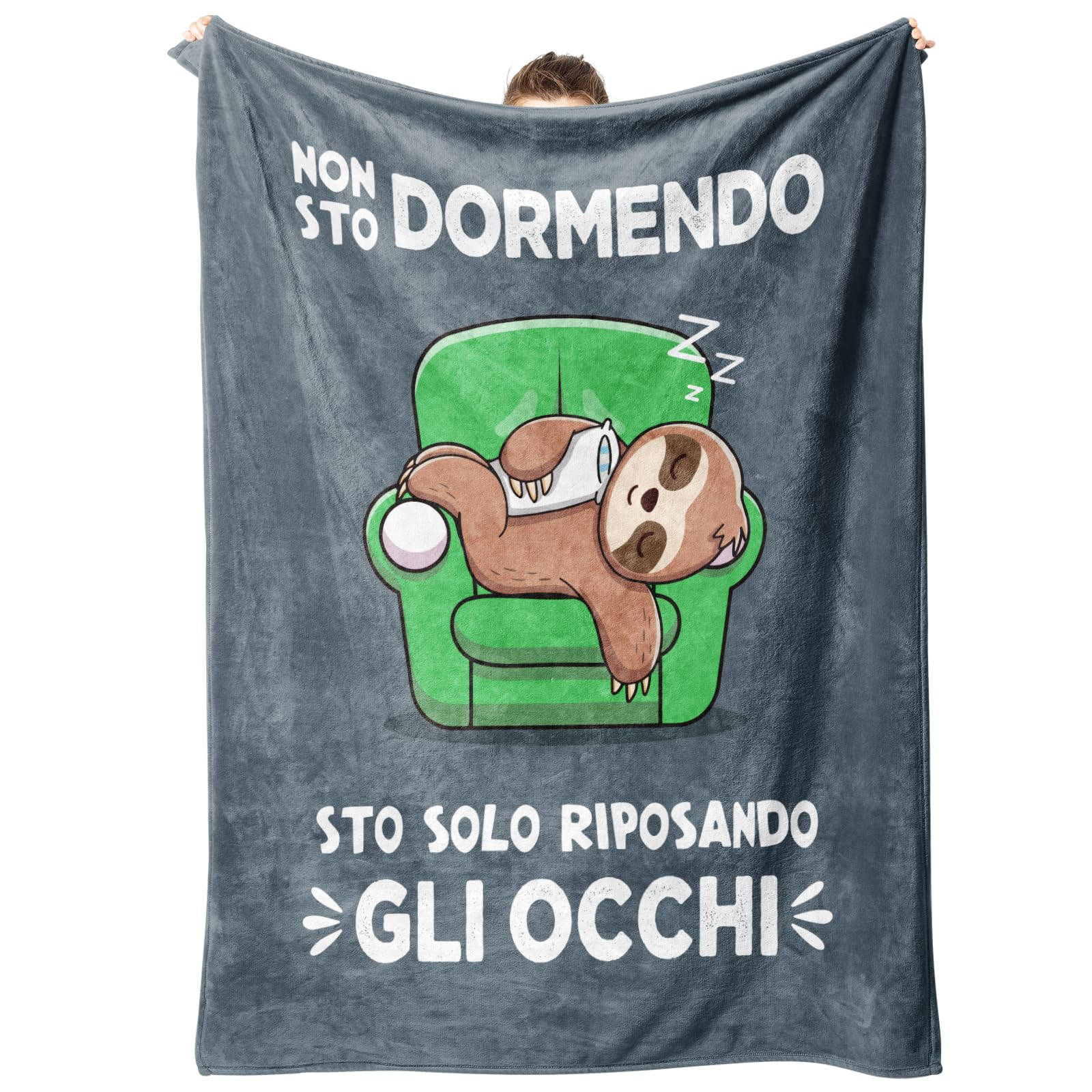 Niyewsor Regalos per Uomo Coperta, Regalo Uomo Compleanno, Festa del Papà Regali per Lui, Nonno, Papà, Marito, Zio, Fidanzato, Bradipo Flanella Coperta 130 x 150cm