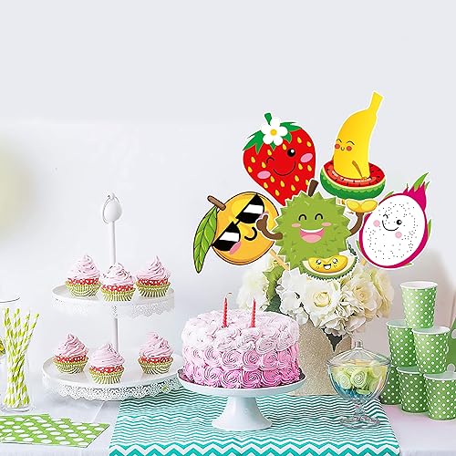 Miniatura 9 de Tutti Frutti Centros de mesa de fiesta, 24 piezas, decoración de mesa de frutas de verano para tutti con temática de frutas tropicales frutales para