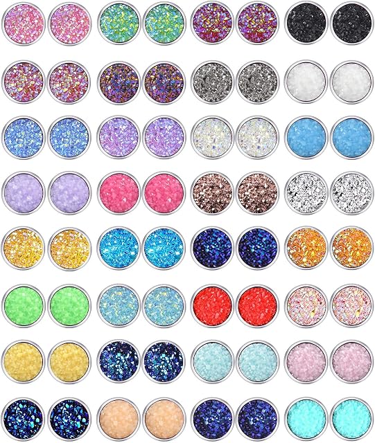 32 Pairs 10 mm Faux Druzy Stud Earrings Set Stainless Steel Round Earrings Pierced Earrings Jewelry for Women Girls