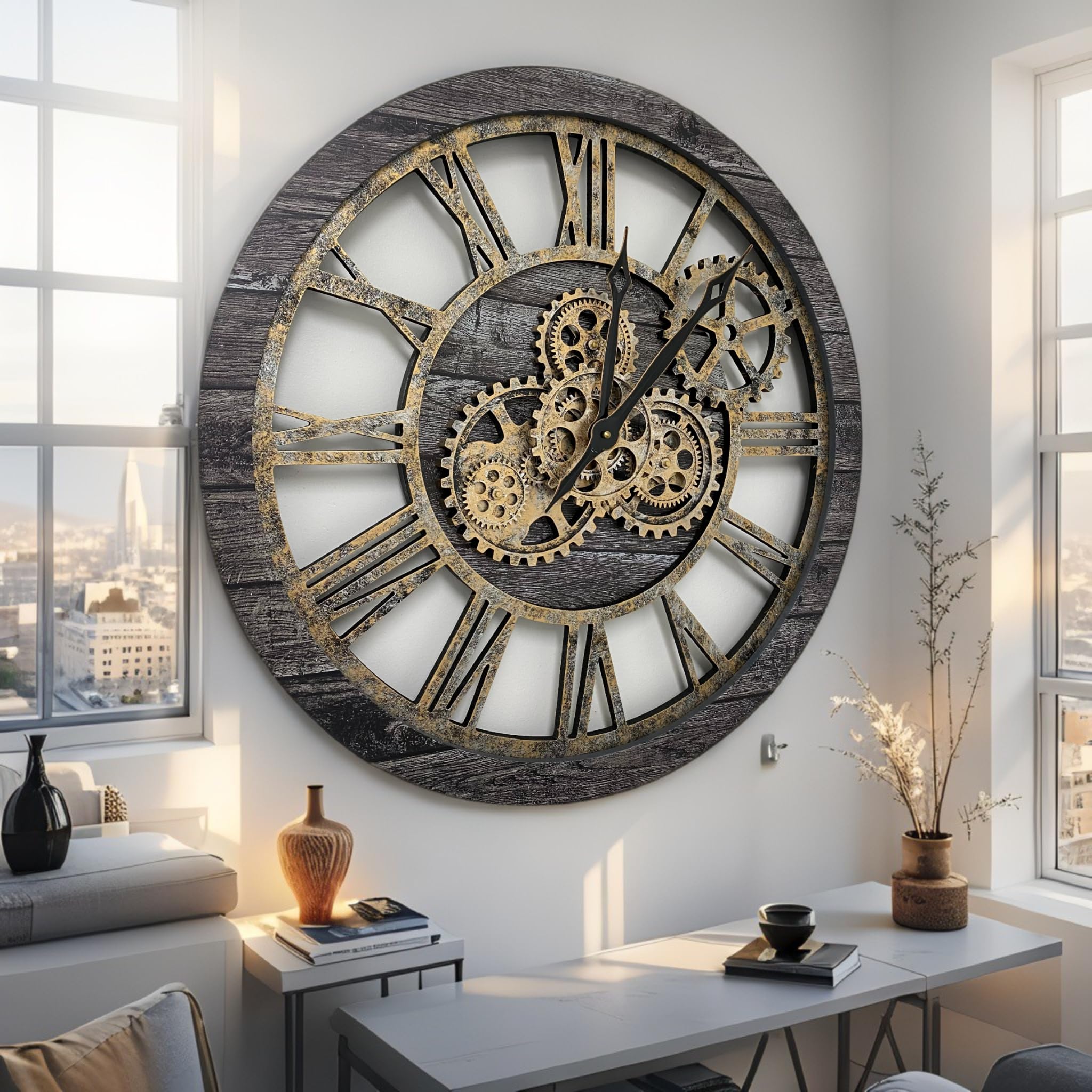 Buy ImprovingLife The Original Real Moving Gear Wall Clock Vintage