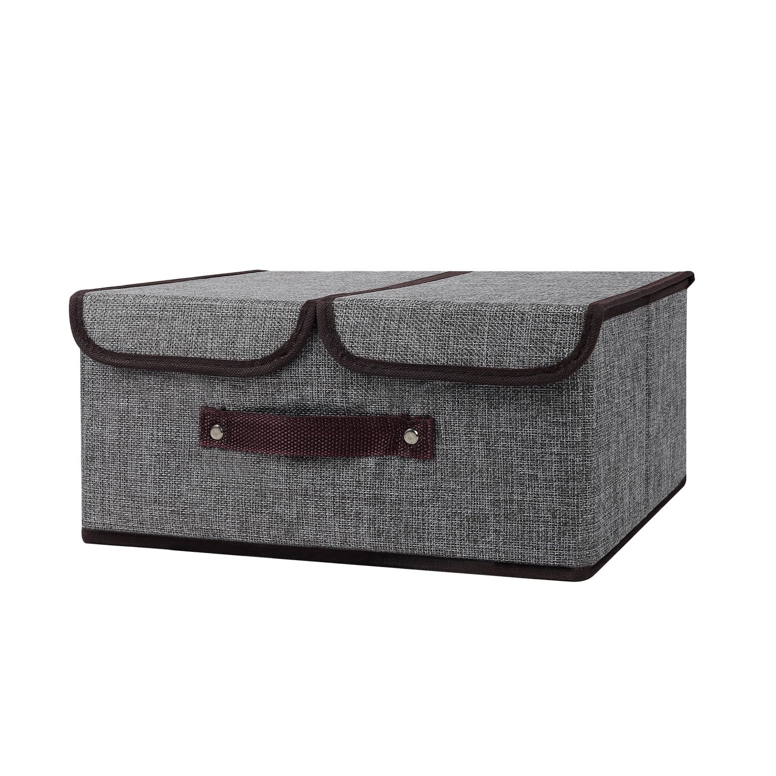 flaxarne Draw Boxes with Lid and Divider, Collapsible Underwear Organiser, Decorative Storage Boxes for Bedroom Closets Dormitory Apartment 36 * 25 * 15 cm