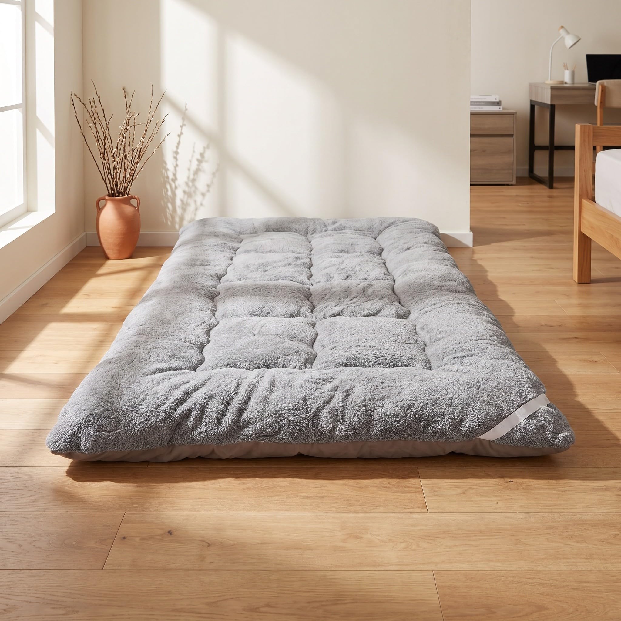 SOIMISS Surmatelas Tatami Épais en Laine Polaire pour Dortoir Élève Hiver