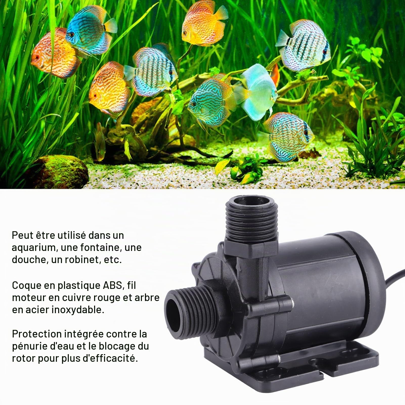 DC12V 30W 13L/min 12m Pompe de Surpression Pompe à Eau à Membrane Auto-amorçante Boîtier ABS Moteur en Cuivre