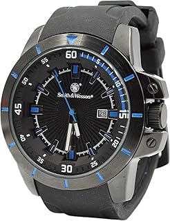 Men's Trooper Watch, Water Resistant, 5 ATM, Japanese Movement, Scratch-Resistant Glass, Date Display, Rubber Strap, 47mm