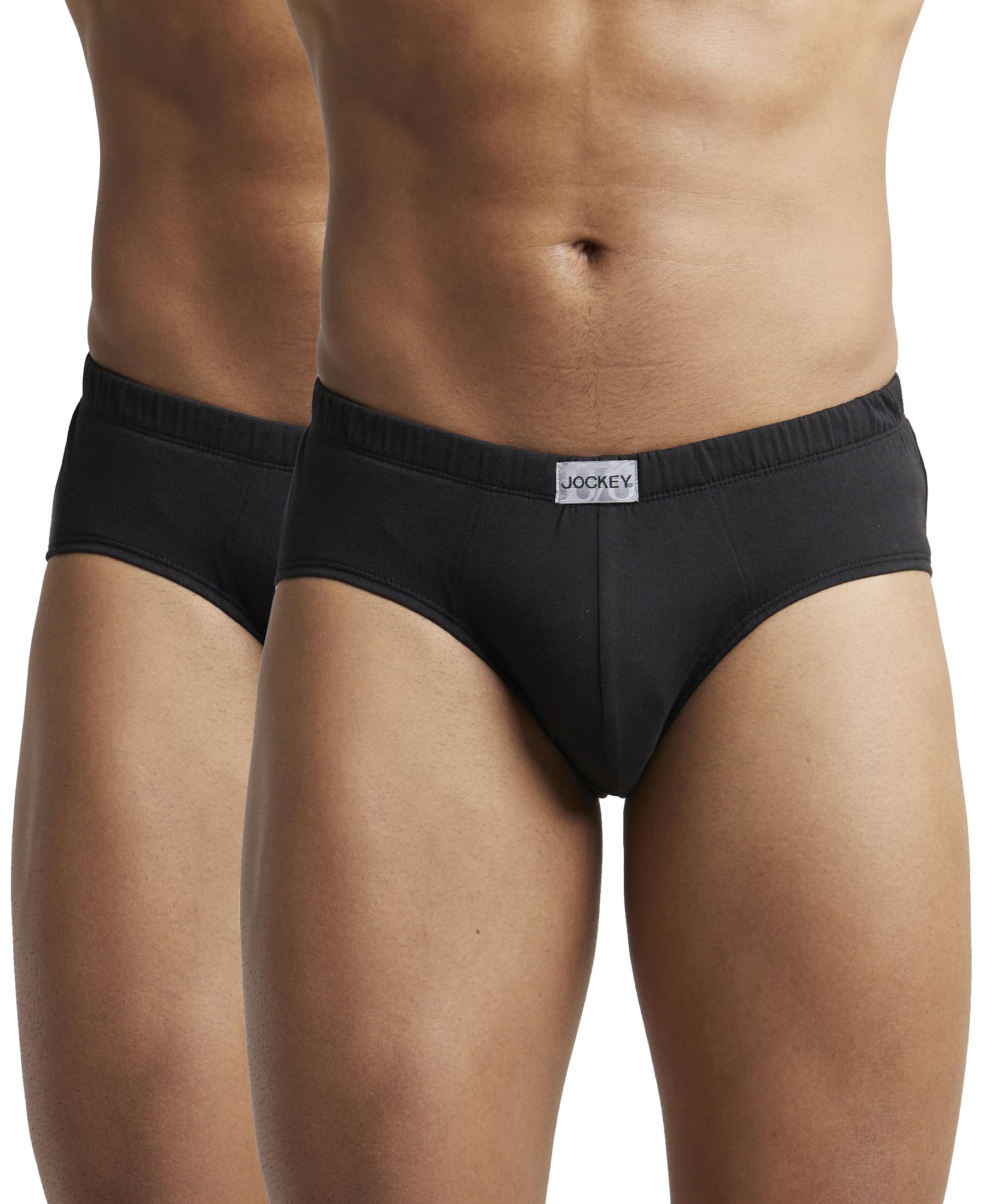 8035 Men's Super Combed Cotton Solid Poco Brief with Ultrasoft Concealed Waistband (Pack of 2)