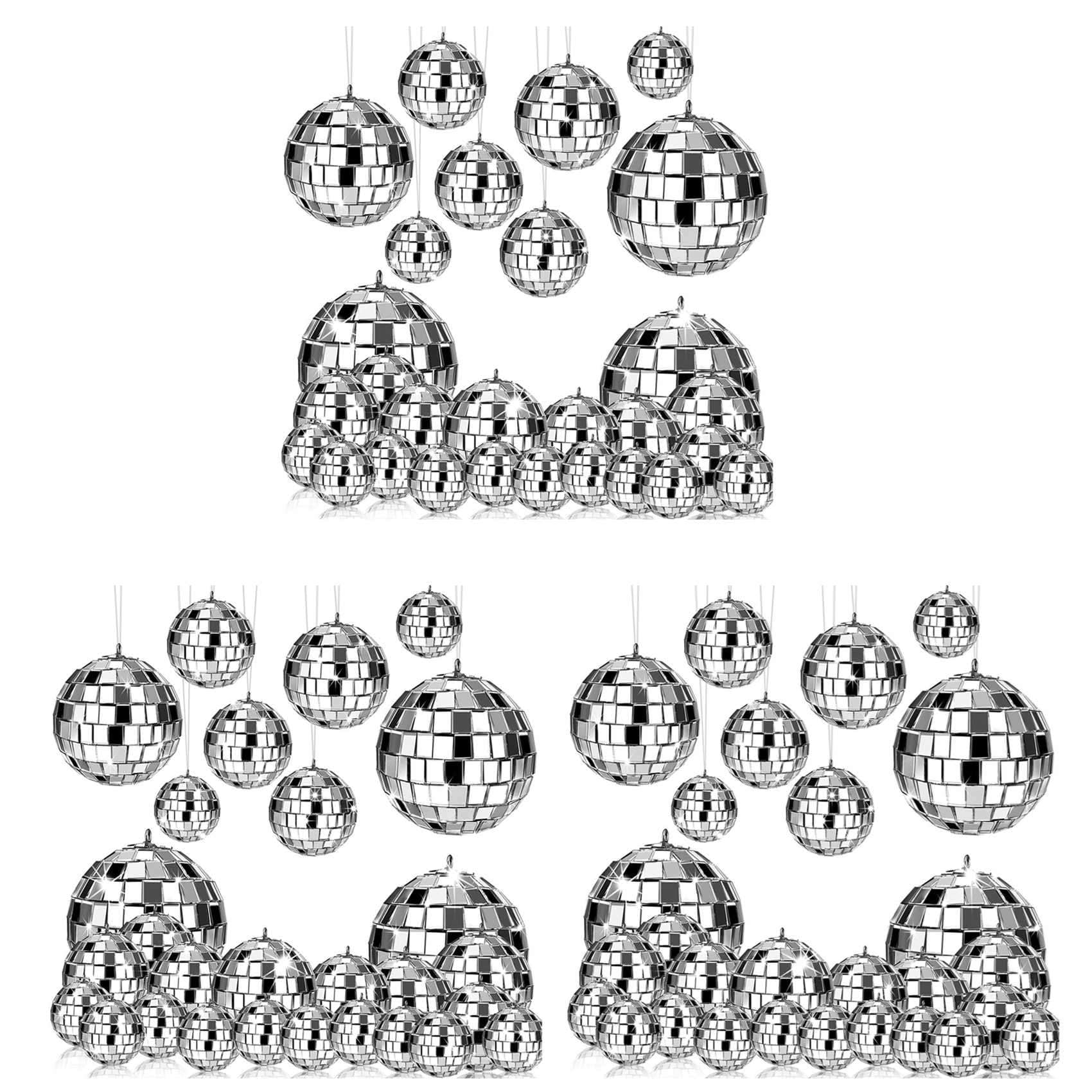 Décor pour Décor de Fête de Vacances avec Corde et lot de 72 boules miroir disco