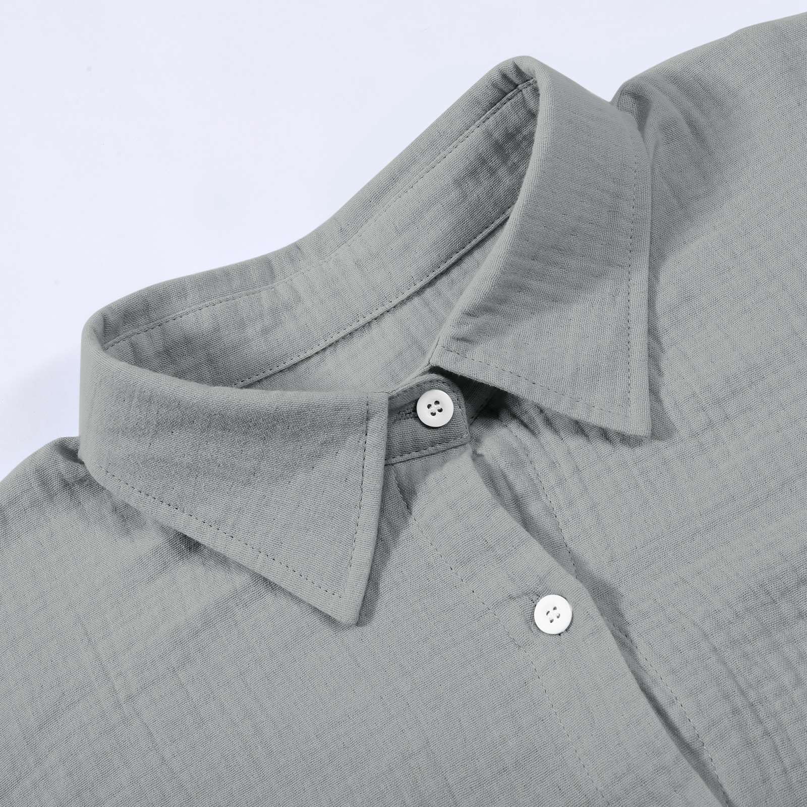 Camisas de lino con botones para mujer, de verano, transpirables, de manga larga, con cuello, de lino, algodón, a la moda, casuales, holgadas, de muselina, de gran tamaño, ligeras, color liso