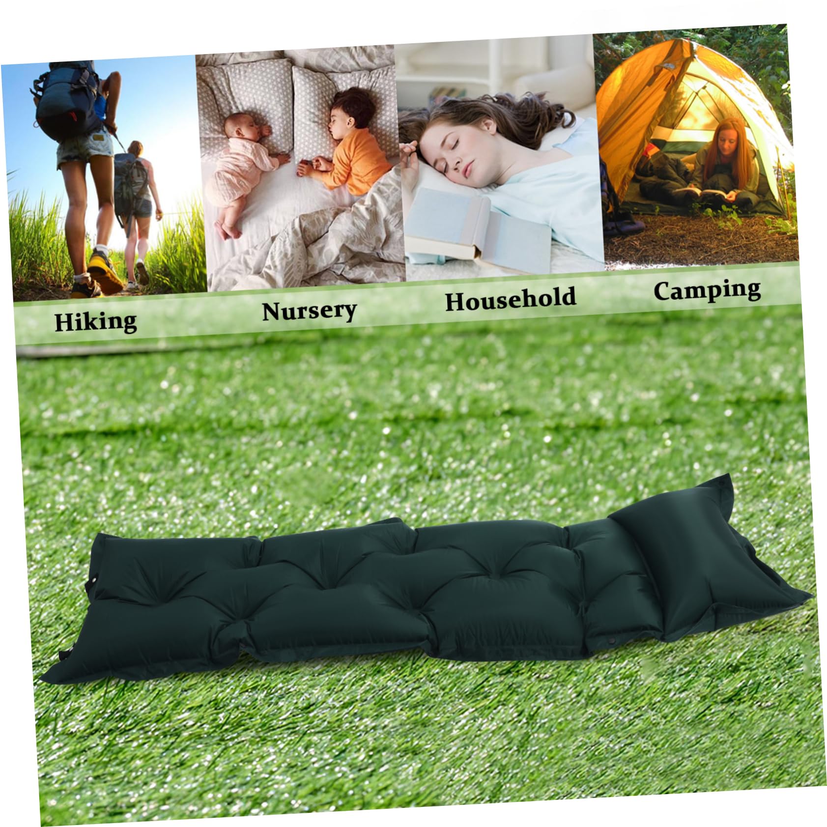 WHAMVOX Camping Mat Self Inflating Sleeping Pad with Pillow Lightweight and Mattress for Outdoor Activities Durable Skin Friendly Surface for Hiking