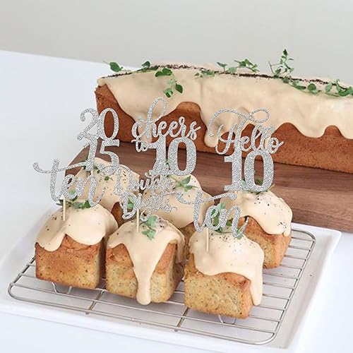 Miniatura 122 de Rsstarxi Paquete de 30 adornos para cupcakes de 15 cumpleaños con purpurina Mis Membrillo 15 desde 2010 Feliz 15º Cupcake Toppers Quince Cheers to