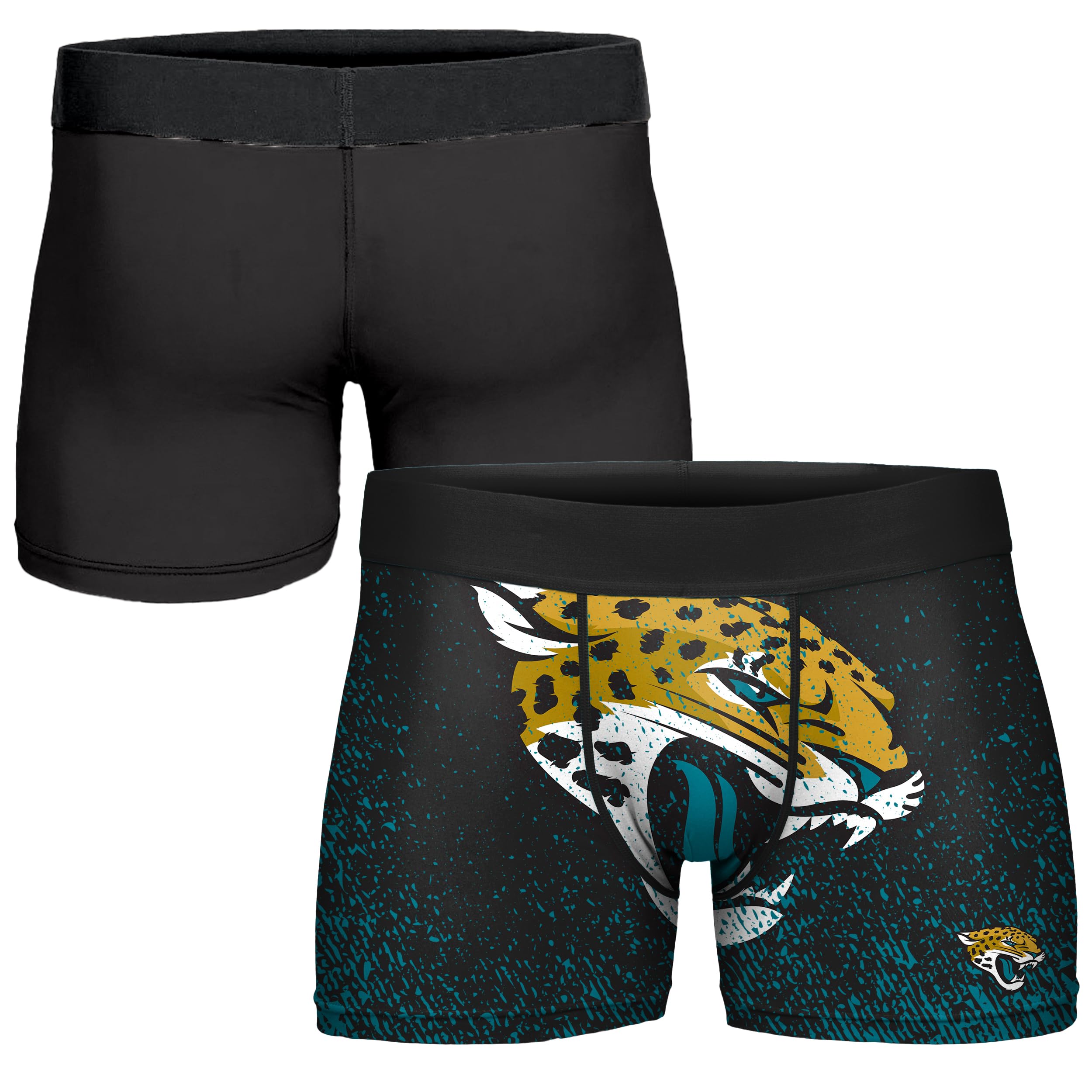 FOCO NFL Men's Officially Licensed Team Color Primary Logo Football Fan Essential Boxer Briefs Underwear - Jacksonville Jaguars - Small