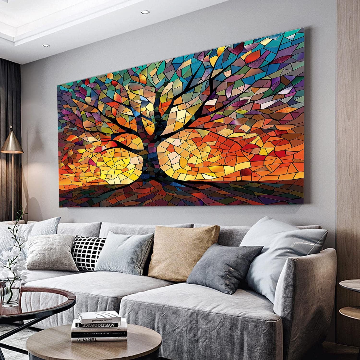 Runa Art Quadro Moderno Albero 60x40 Cm – Stampa Su Tessuto Non Tessuto, Pronto Da Appendere