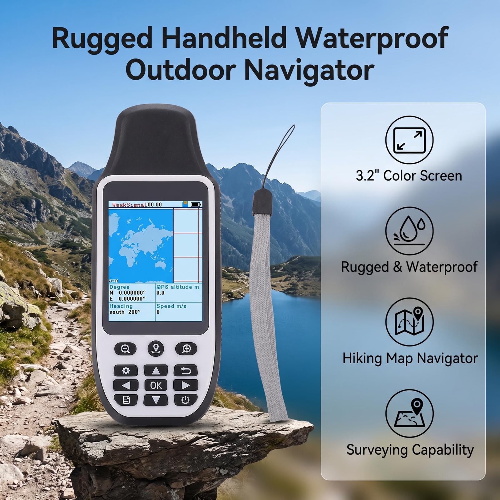 Navigatore GPS Portatile, Localizzatore GPS con Schermo da 3,2