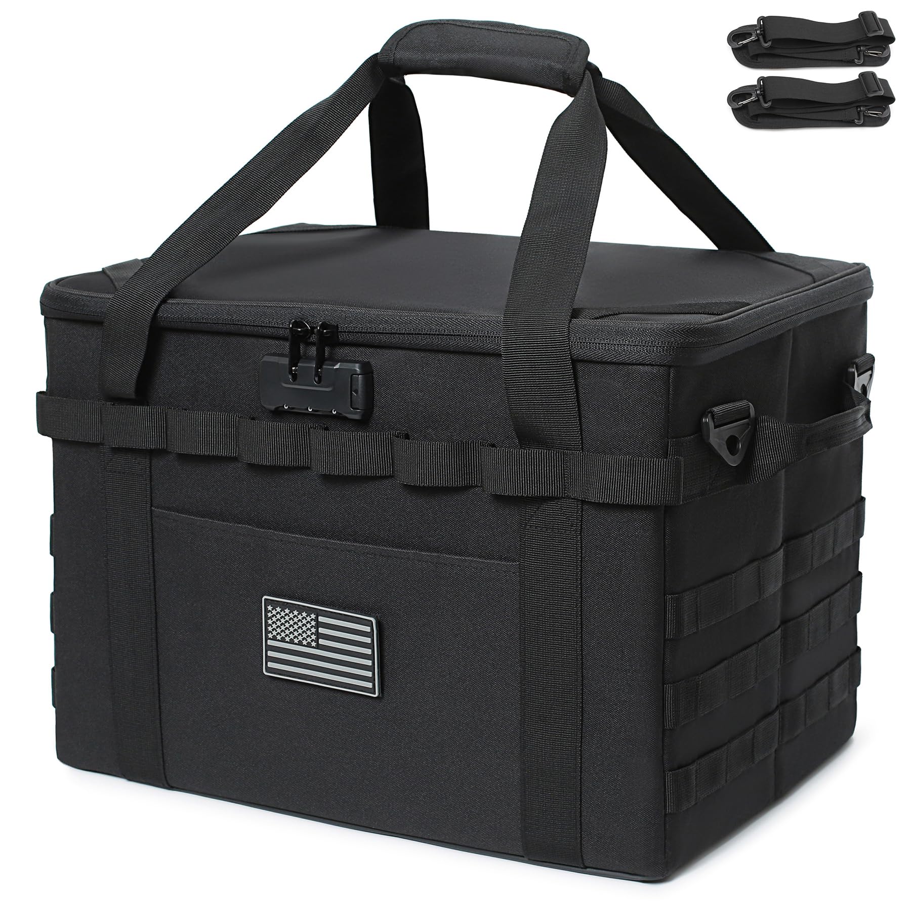 Tactical Camping Storage Bag - 38L Utility Tote Bag Organizer with Combination Lock and Shoulder Strap