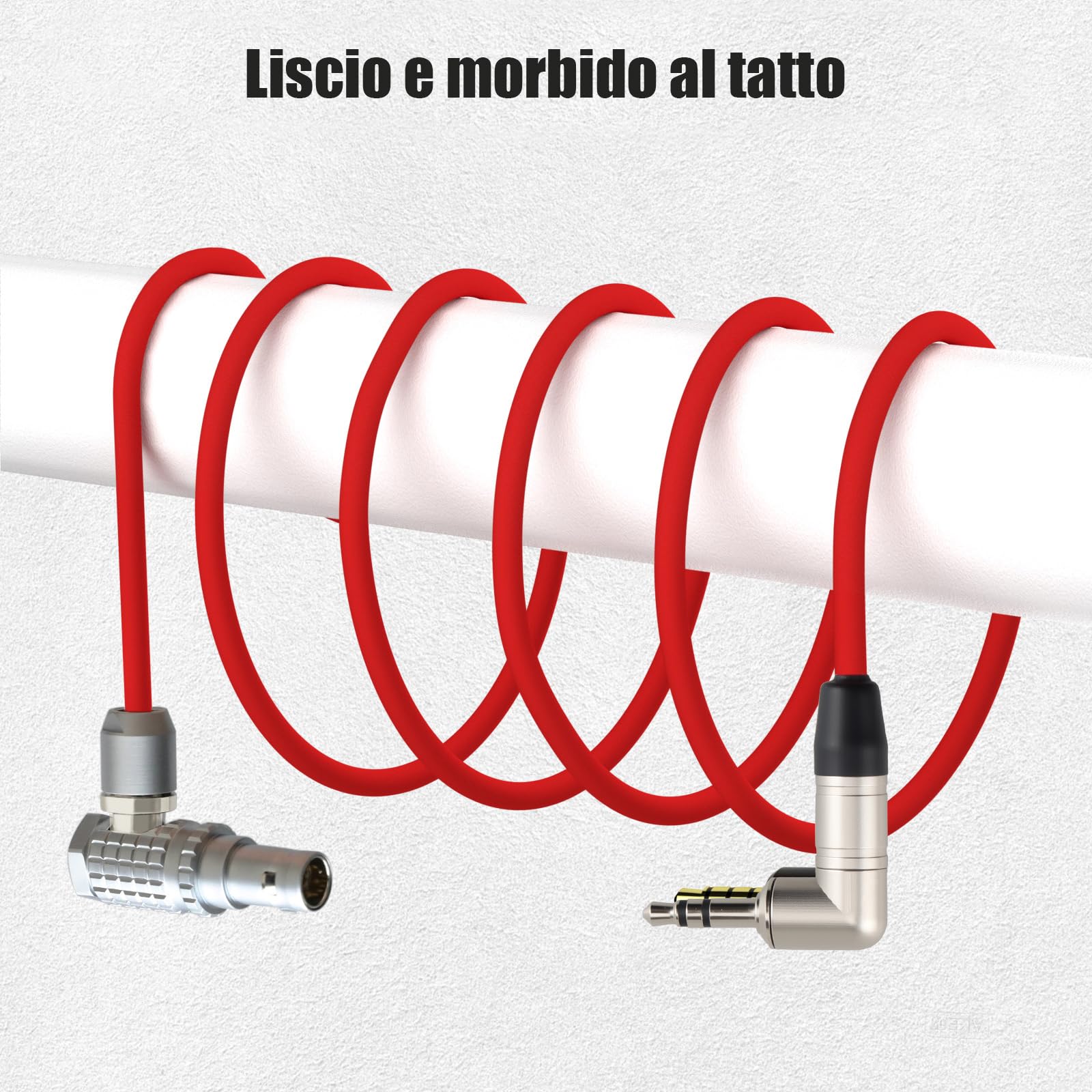 Alvin's Cables Cavo di timecode ultra morbido per fotocamera RED Komodo, RED V-Raptor 8K, Tentacle Sync 3,5 mm TRS su EXT 9 pin, 45 cm