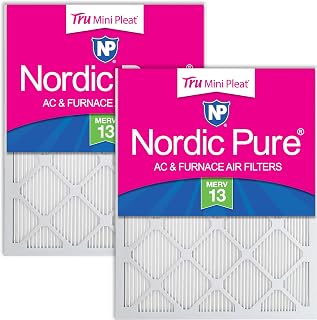 Nordic Pure 16x16x1 (Actual Size: 15 3/4 x 15 3/4 x 3/4) Tru Mini Pleat MERV 13 AC Furnace Air Filters – 2.5X More Media for Longer-Lasting, High-Efficiency Filtration - 2 Pack