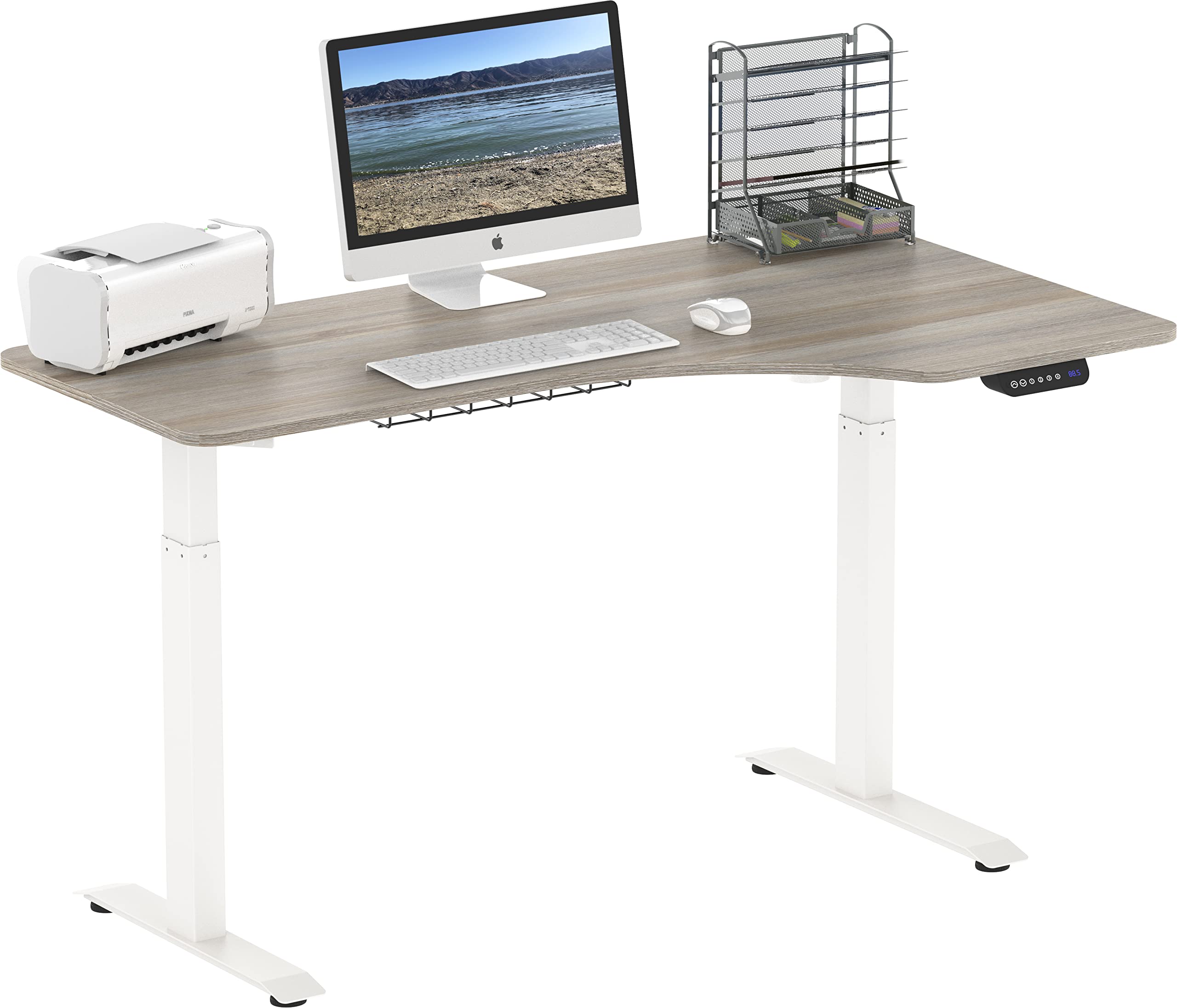 Buy SHW 55Inch Large Electric Height Adjustable LShaped Standing Desk