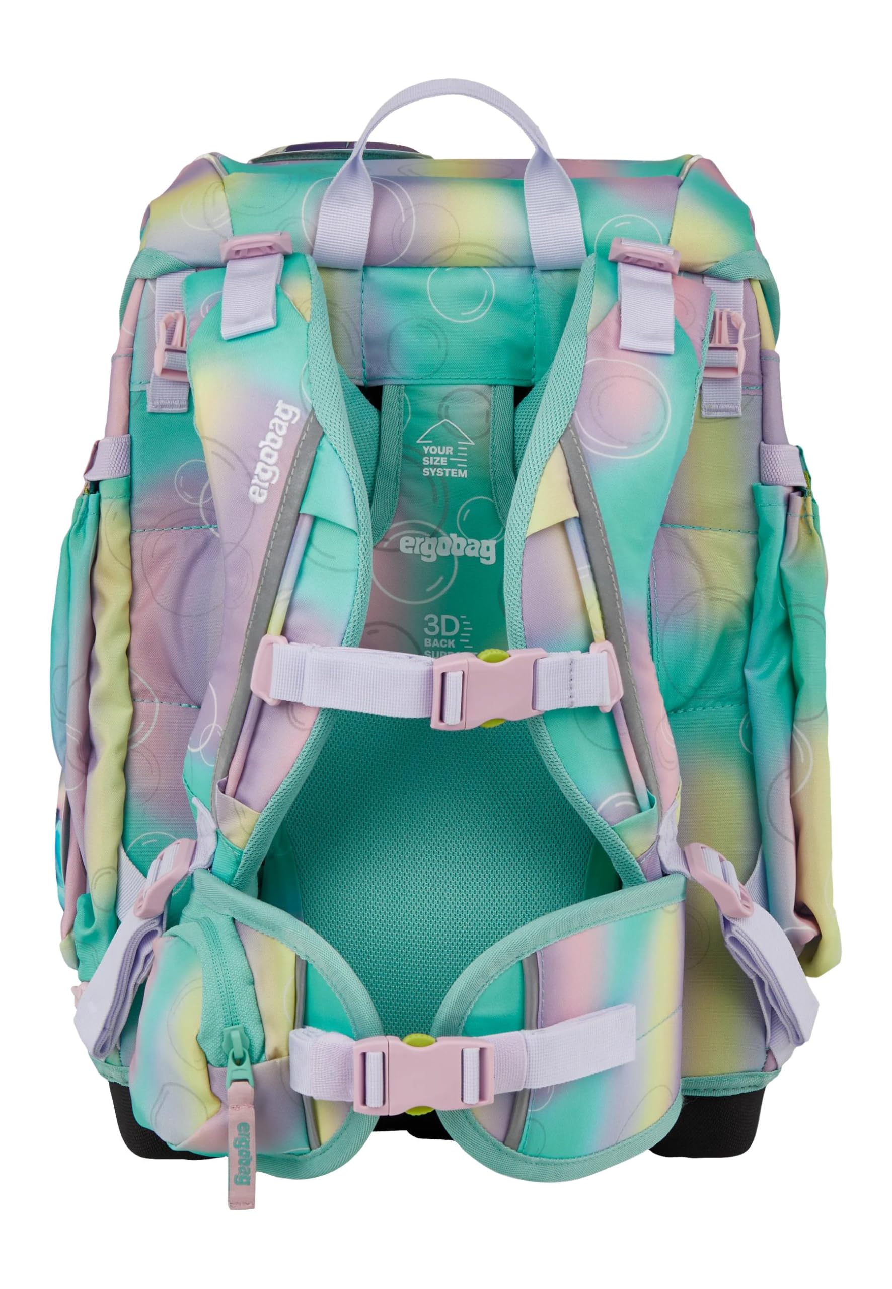 ergobag Schulranzen-Set cubo Bundle Set ZauBärwelt - Mint | Ergonomischer Schulrucksack Klassisch, 6-teilig, für die 1. Klasse Grundschule, ideal für den Schulstart