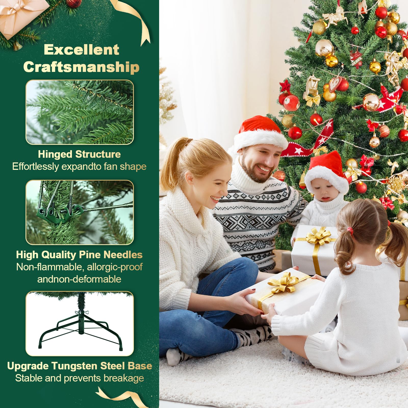 カラフルな人工クリスマスツリー ウッドポットクリスマスツリーセット カラフル［ストエキオリジナル