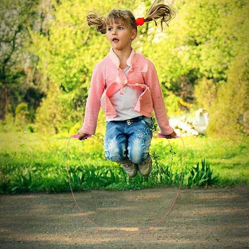 Miniatura 6 de Elcoho Paquete de 30 cuerdas de saltar para niños, 7.5 pies, cuerdas de saltar de plástico ajustables para niños, cuerda de saltar colorida para