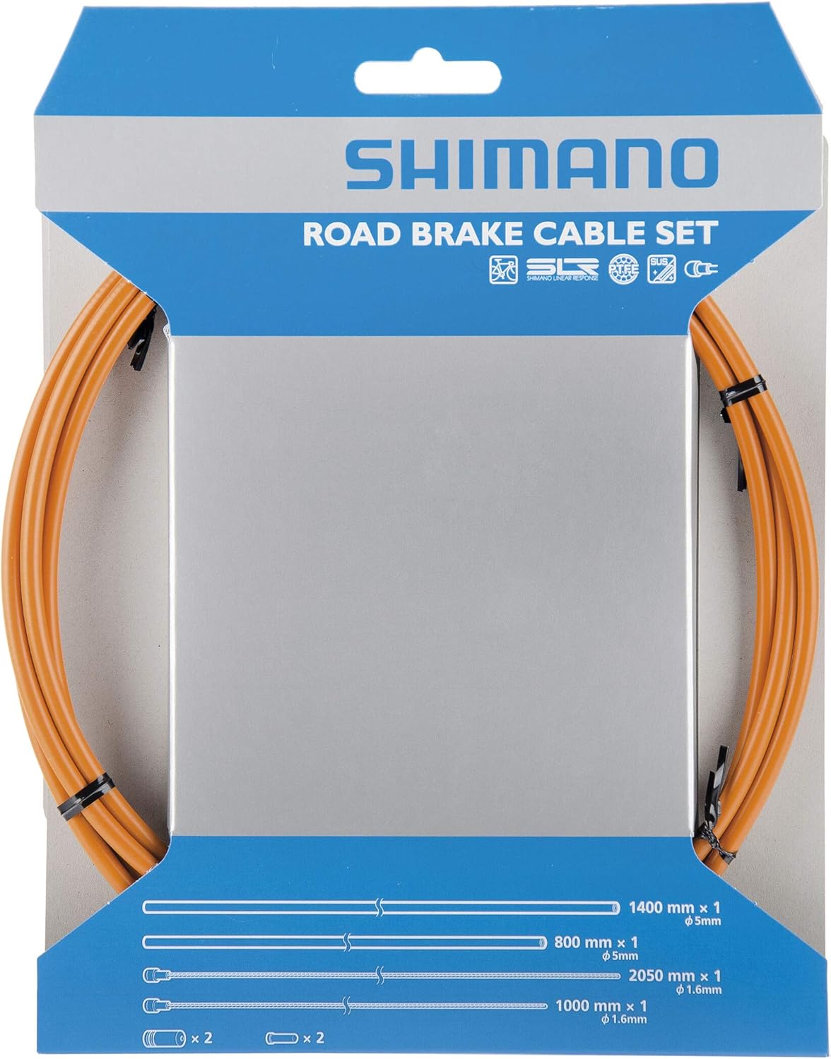Shimano Dura-Ace Road brake cable set with PTFE coated inner wire, orange