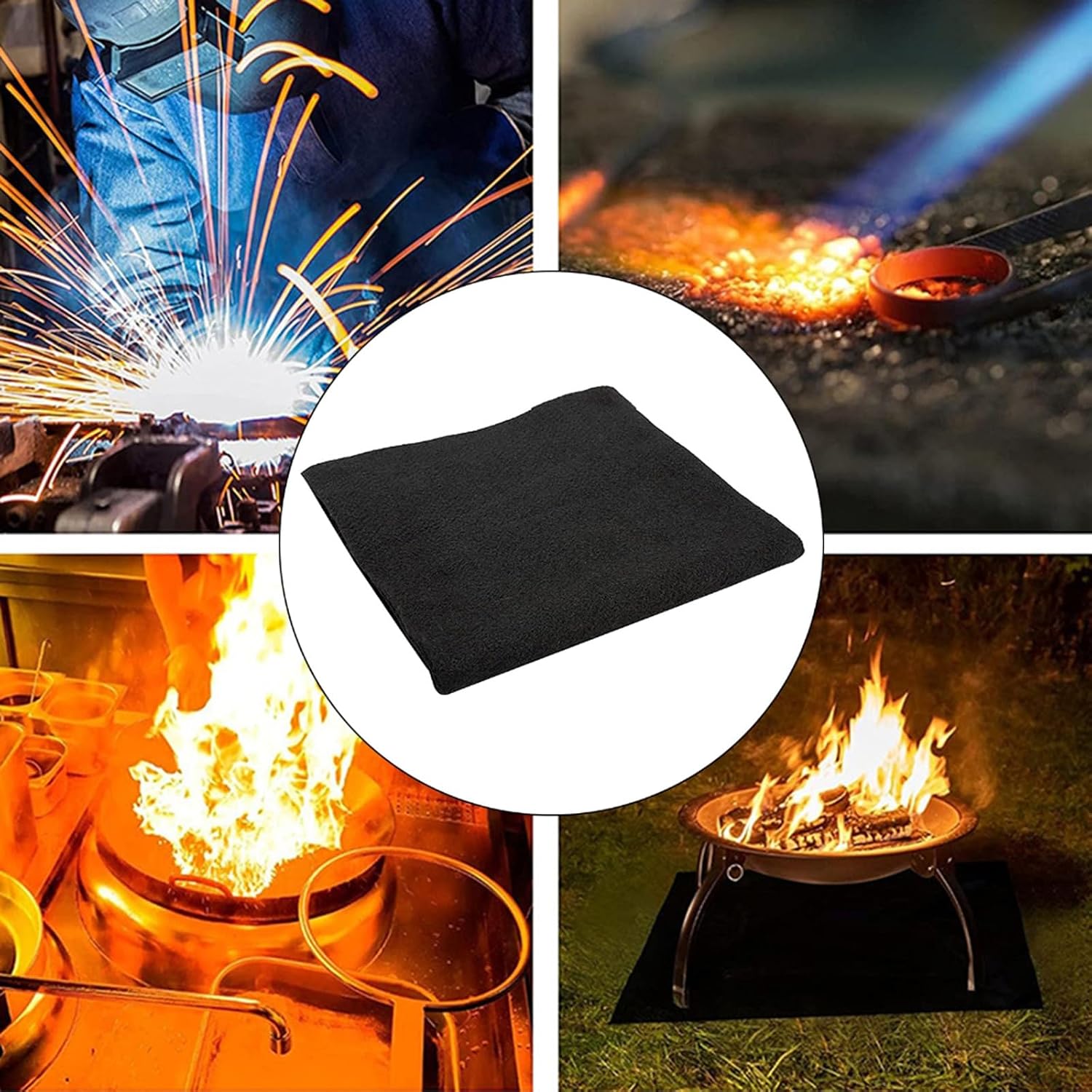 Welding Blanket Fireproof Flame Retardant Carbon Felt for Welder Torch Shield Plumbing Heat Sink Welding Blanket Fireproof Insulated