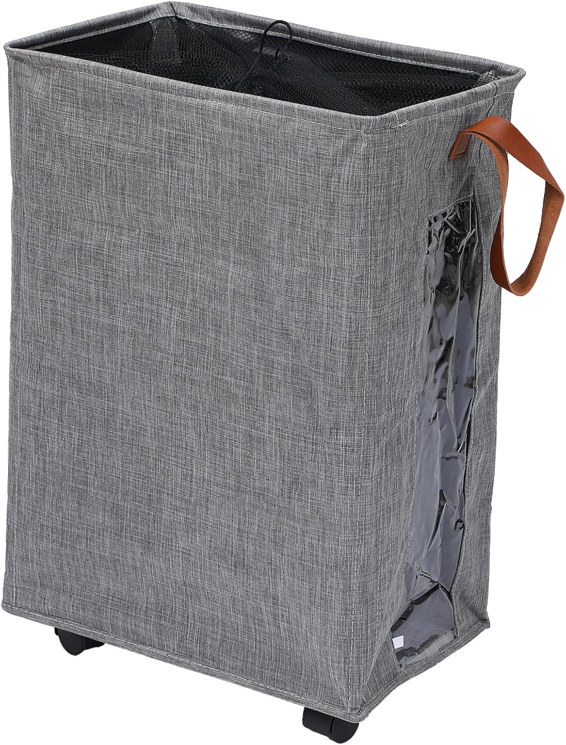 Collapsible Foldable Laundry Hamper with Wheels Portable Laundry Basket Storage Bag with Handle for Bedroom Bathroom Dorm