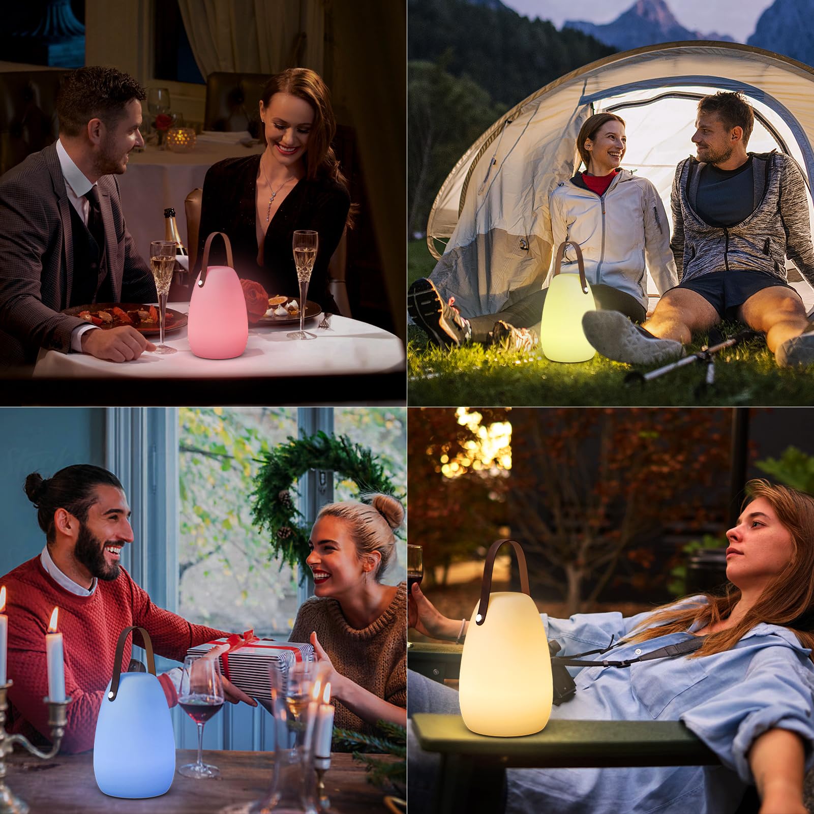 FUYO Battery Outdoor Lamp Wireless Dimmable LED Table Lamp With Warm White RGB Colour Changing Portable Table Lamp IP44 For Outdoor Living Room Garden Bedroom Camping