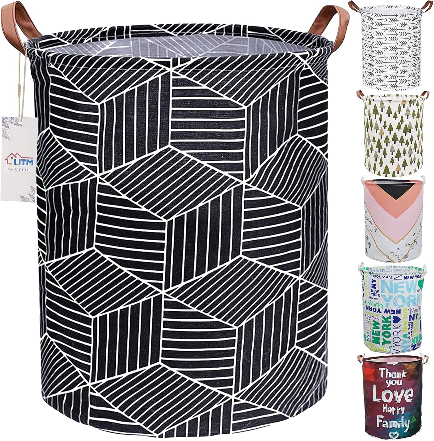 LITM Laundry Hamper, Extra Large Collapsible Laundry Baskets, Dirty Clothes Hamper for Bedroom, Baby Hamper for Nursery, Bathroom, Gift, Toy Basket (Dark Night, 18.8"/M) : Baby