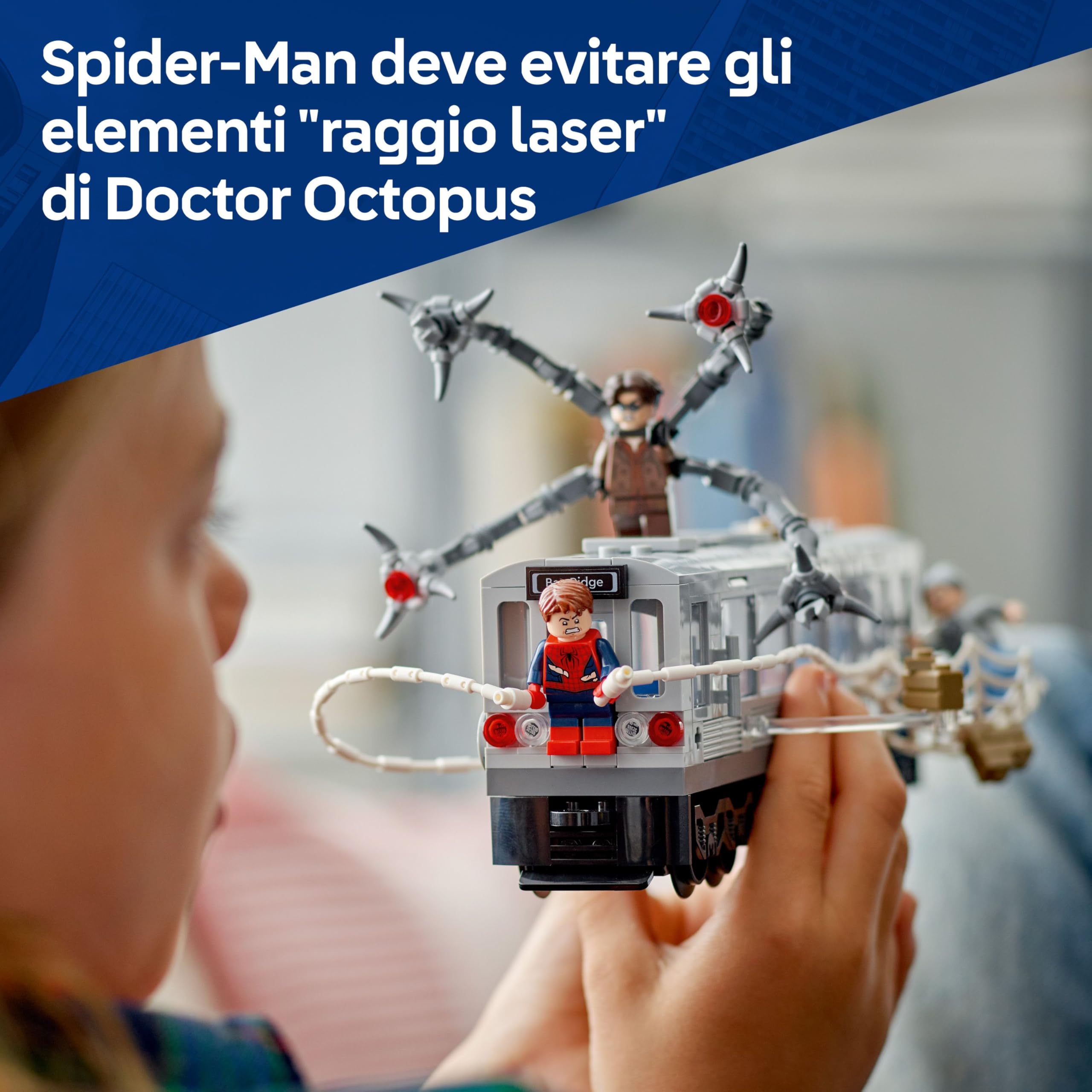 LEGO ǀ Marvel Spider-Man Contro Doc Ock: Duello sul Treno - Giocattolo da Esposizione con 4 Minifigure - Regalo da Collezione Da Supereroi per Bambini da 9 Anni in su Fan del Film - 76321