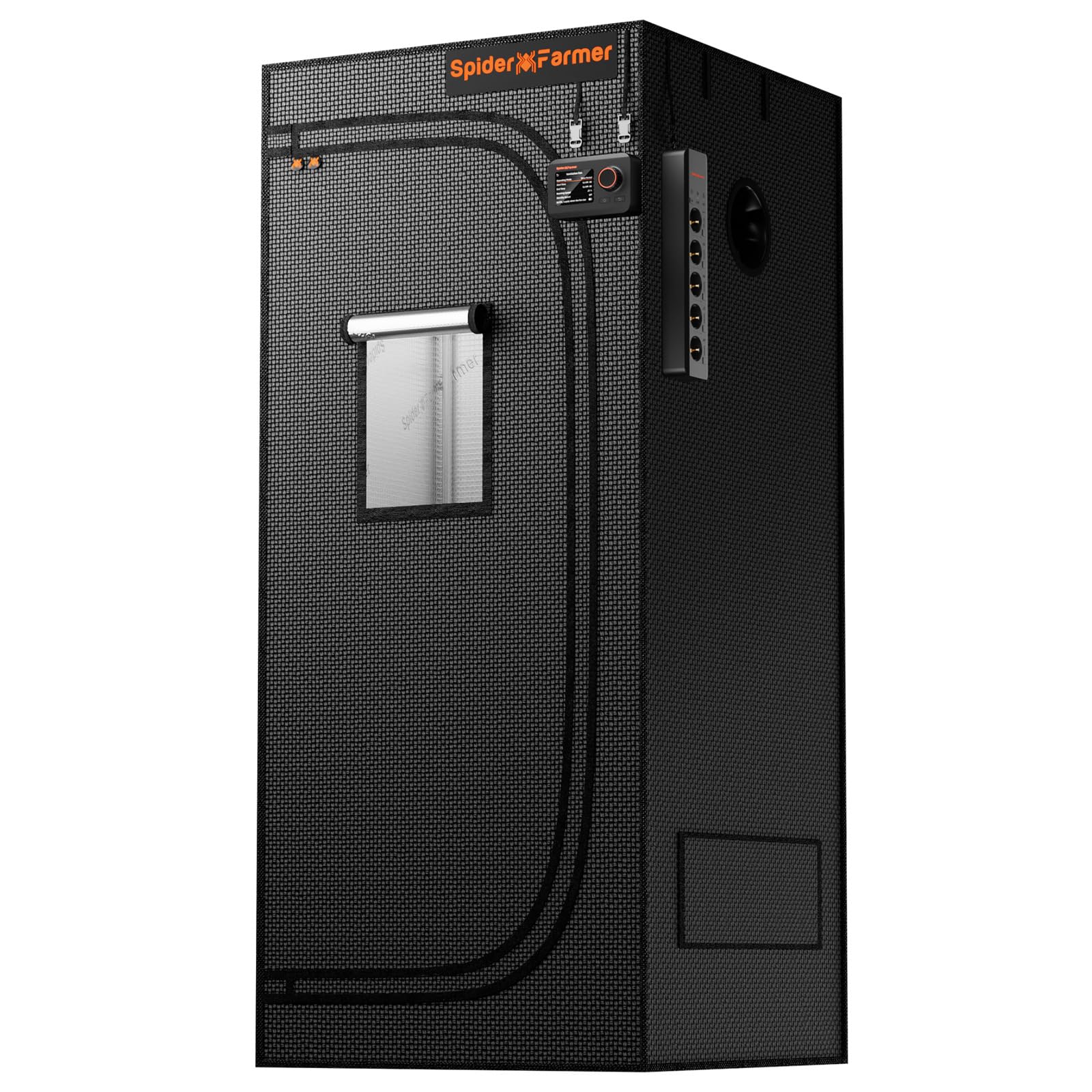 Spider Farmer 2.3x2.3x5.2 Pro-Grade Grow Tent, 28"x28"x63", with Observation Window and Floor Tray, 1680D Thicken Mylar Canvas Hydroponic Grow Tent, 2x2 for Indoor Growing for SF1000/SF600