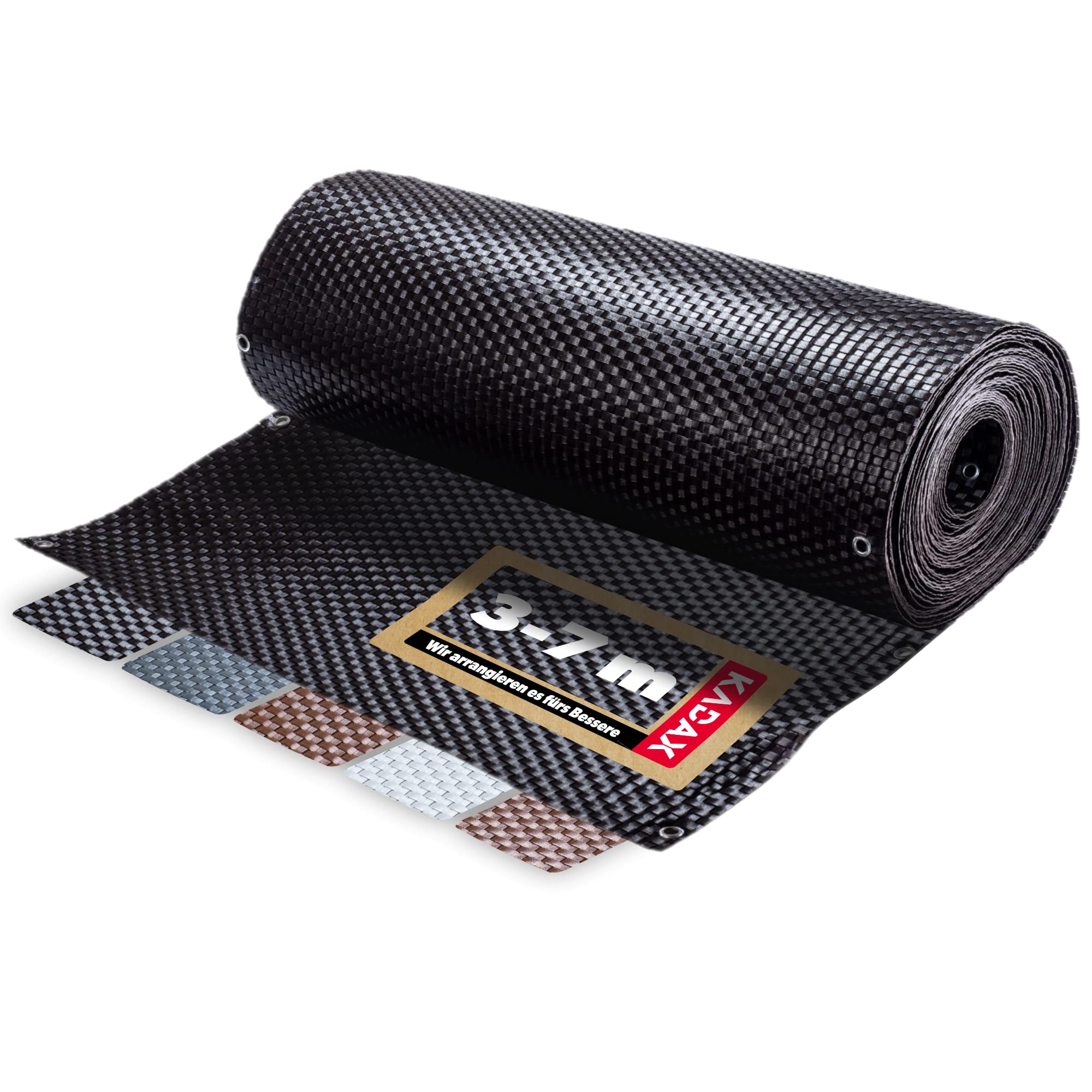 KADAX Sichtschutz für Balkon, Terrasse, Zaun, wetterfeste Sichtschutzmatte aus PE-Rattan, Balkonbespannung mit Kabelbinder, Sichtschutzzaun, Balkonverkleidung, Windschutz (1 m x 5 m, dunkelbraun)