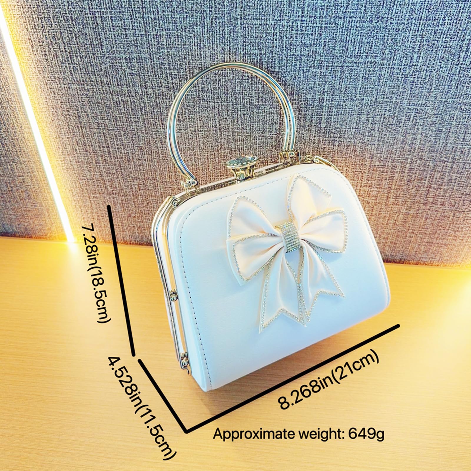 QTKJ Ribbon Evening Bag, Clutch Purses for Women, Crossbody Bag for Wedding Party