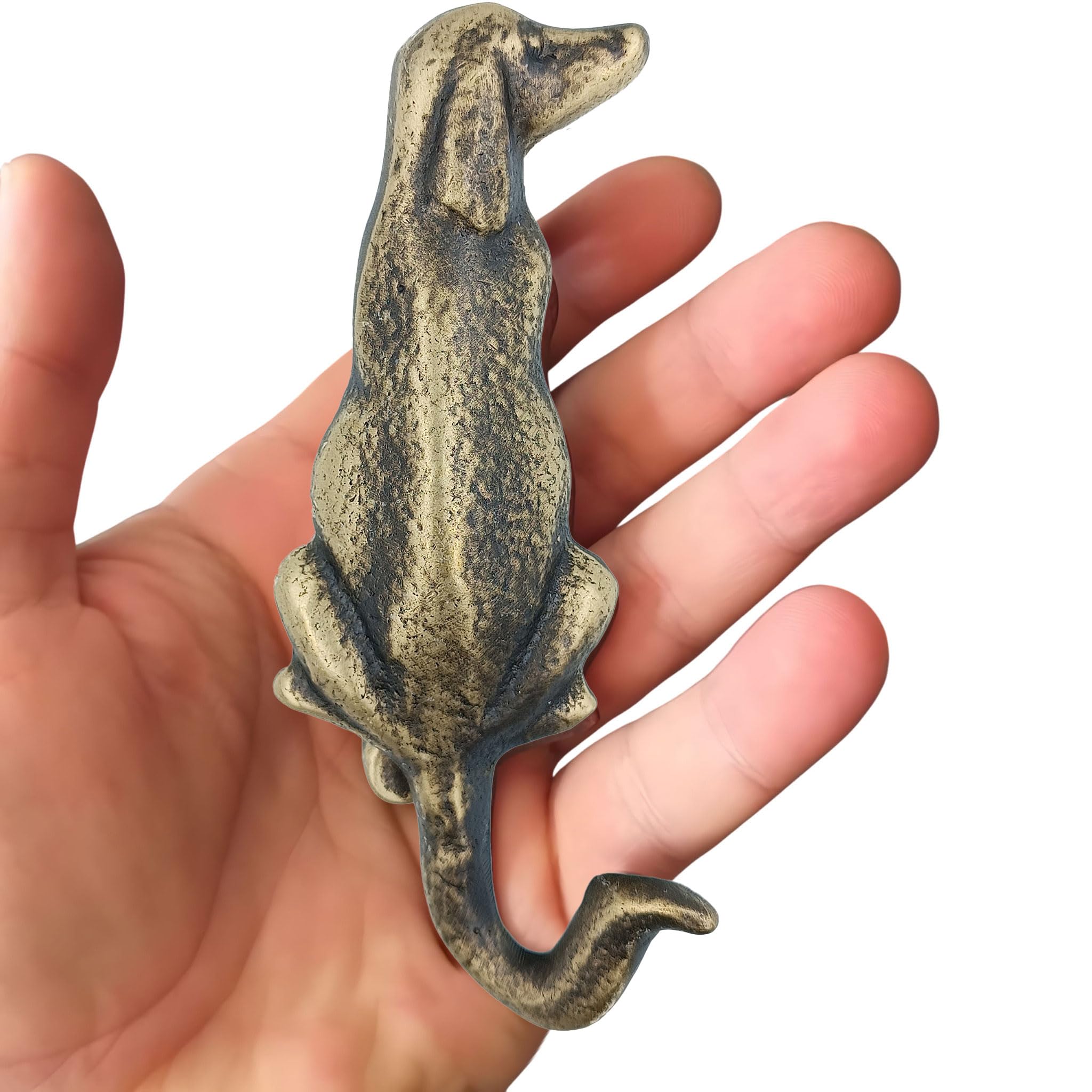 Anatolica Sitting Dog Door Knocker,Solid Brass,5.1 inches, Frontdoor Ornament, Unlacquered Finish (Antique Bronze)