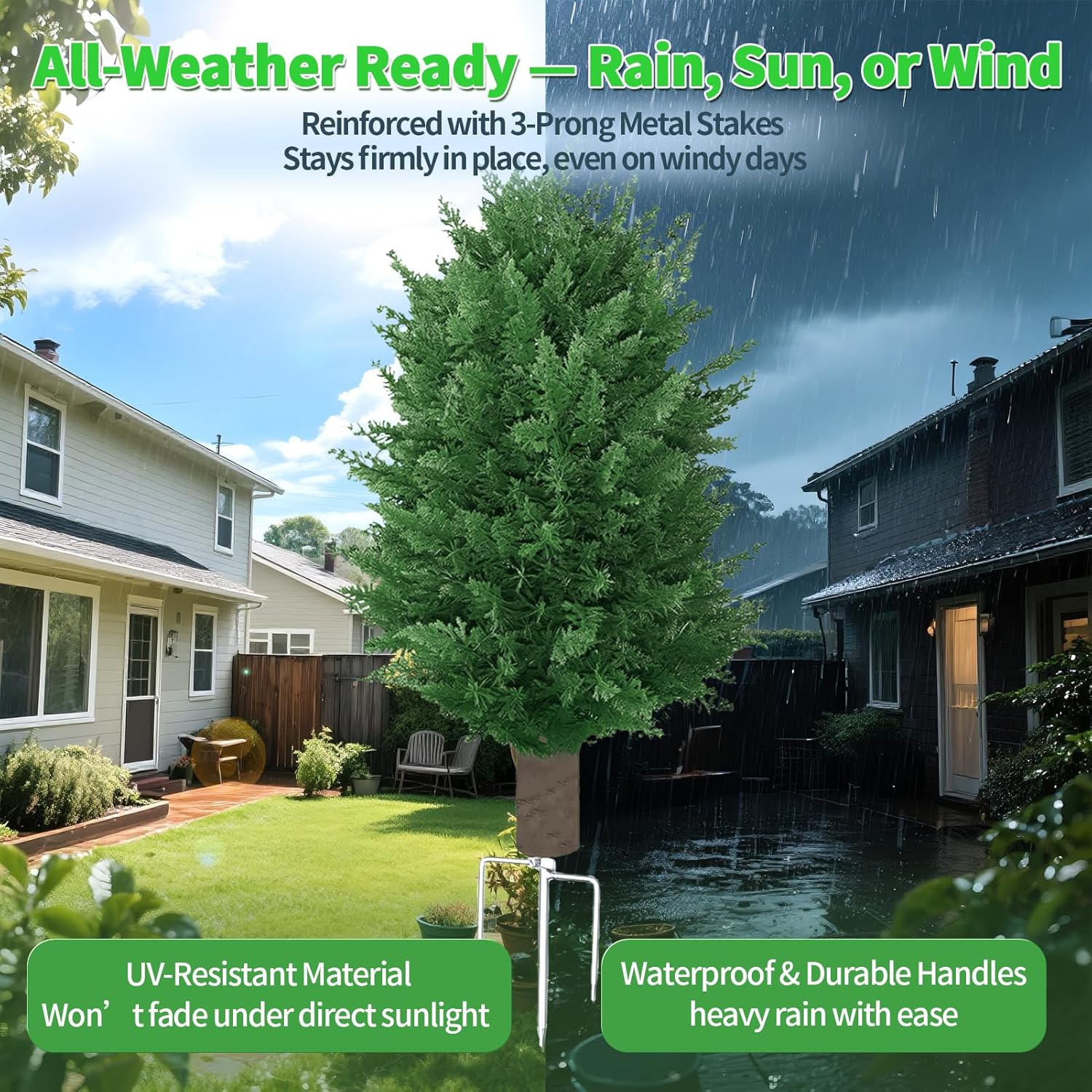 Artificial Cypress Topiary - Small Fake Plant, 2-Pack UV-Resistant Plants for Front Porch, Garden, Indoor & Outdoor Decor (2, 30")