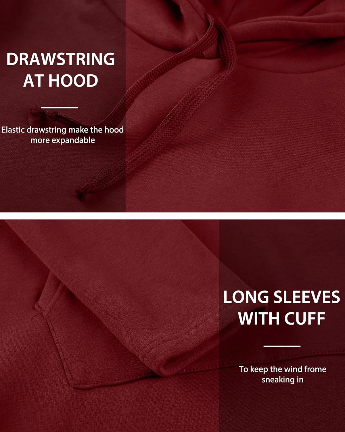 WenVen Womens Long Hoodie Dress Thicken Fleece Lined Pullover Sweatshirt - Image 5