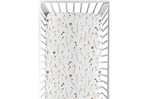 Sweet Jojo Designs Boho Floral Garden Flower Girl Baby Fitted Crib Sheet Wildflower Nursery Decor