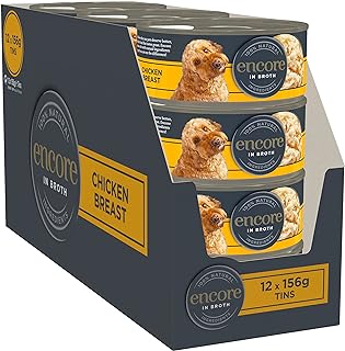 100% Natural Dog Food Tin 1x(12x156g) Chicken Breast with Rice in Broth, Pack of 12