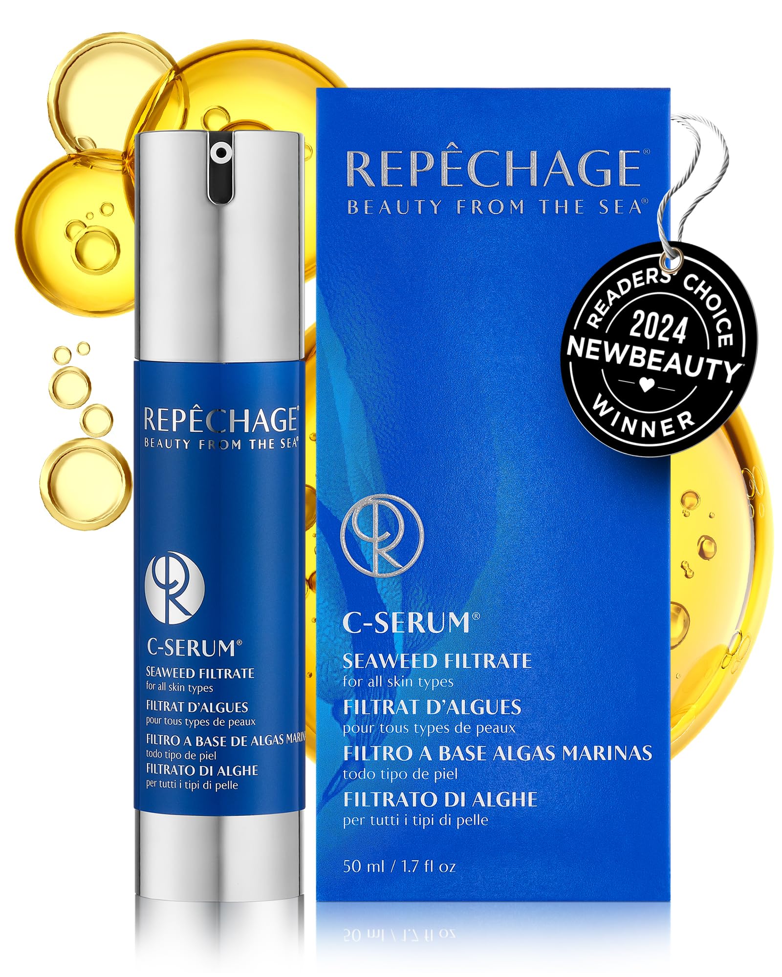 Repechage C Serum Seaweed Face Serum – Antioxidant & Vitamin-Rich Daily Hydration for All Skin Types – Lightweight, Silky, Fast-Absorbing Texture for