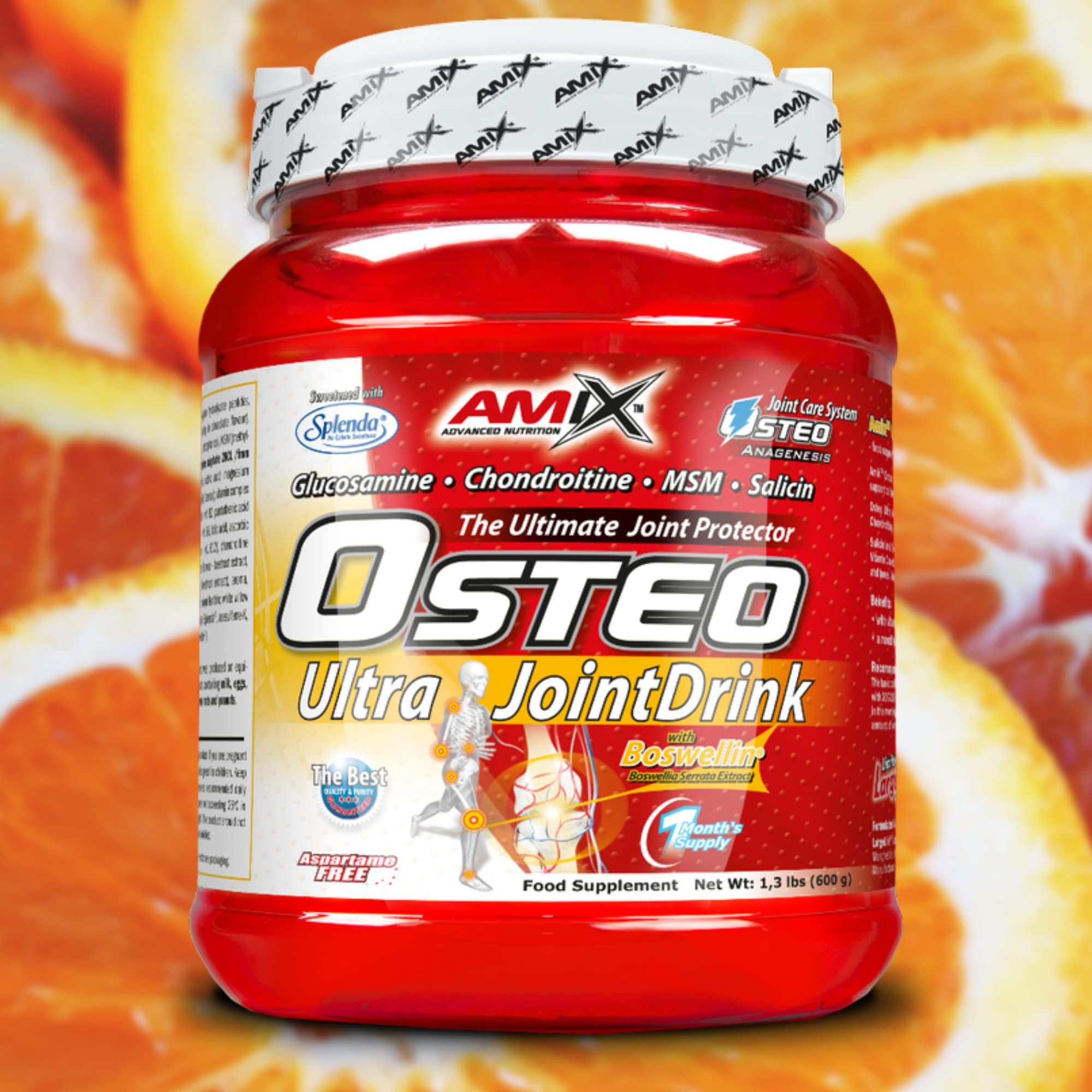 AMIX - Suplemento Vitamínico en Polvo - Osteo Ultra Joint Drink en Formato de 600 g - Con Salicina y Boswellia Serrata - Ayuda a Mantener la Función Normal de las Articulaciones