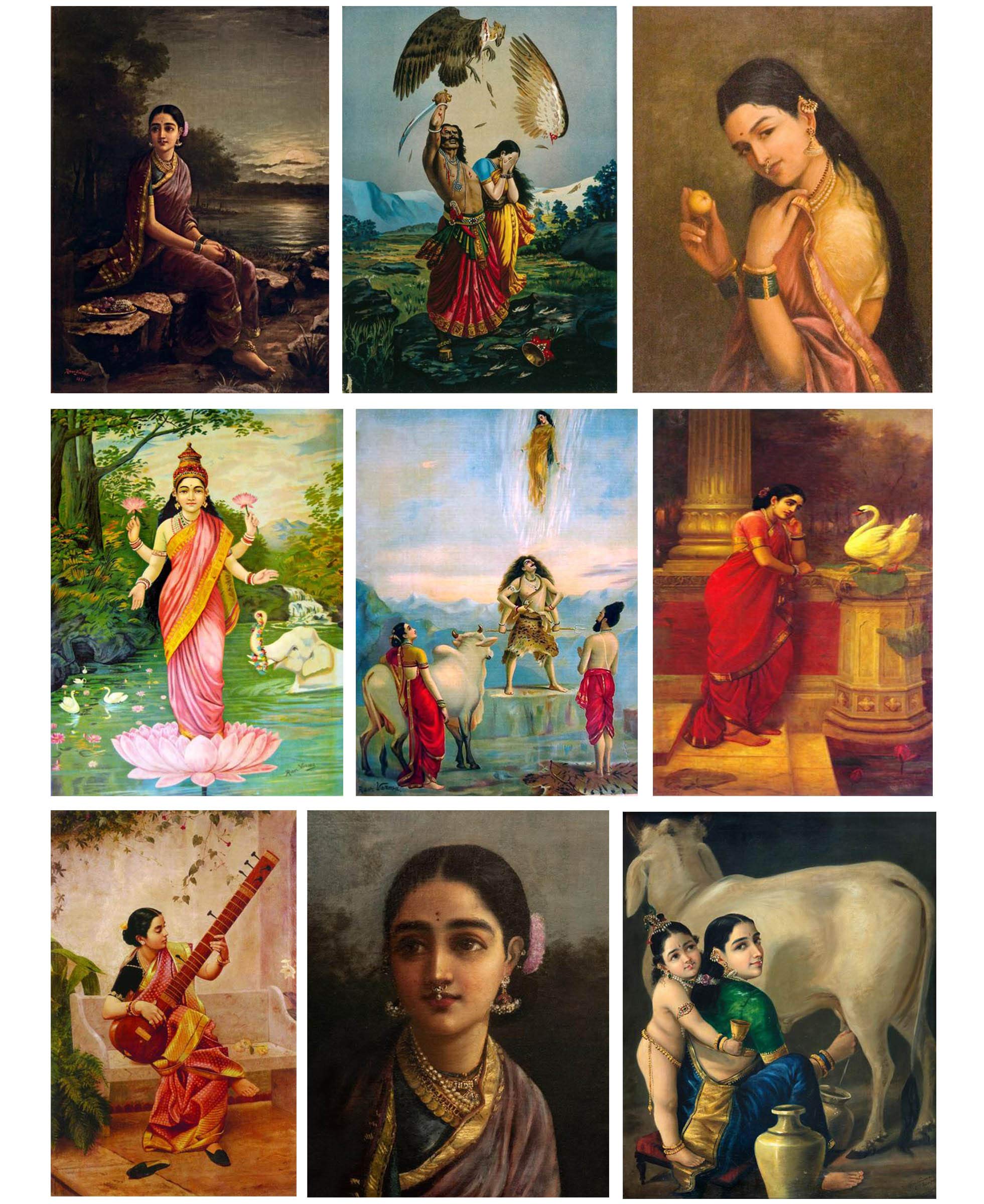 Tallenge - Set of 10 Raja Ravi Varma Posters (Paper, 12 x 17 inches, Multicolour)-image-9