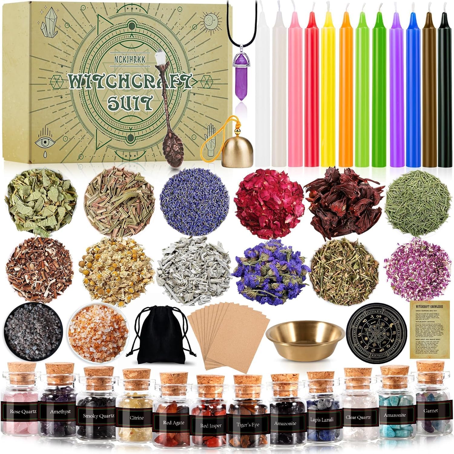 Kit de Brujería "Aquelarre Completo": Suministros Esenciales (48 piezas)